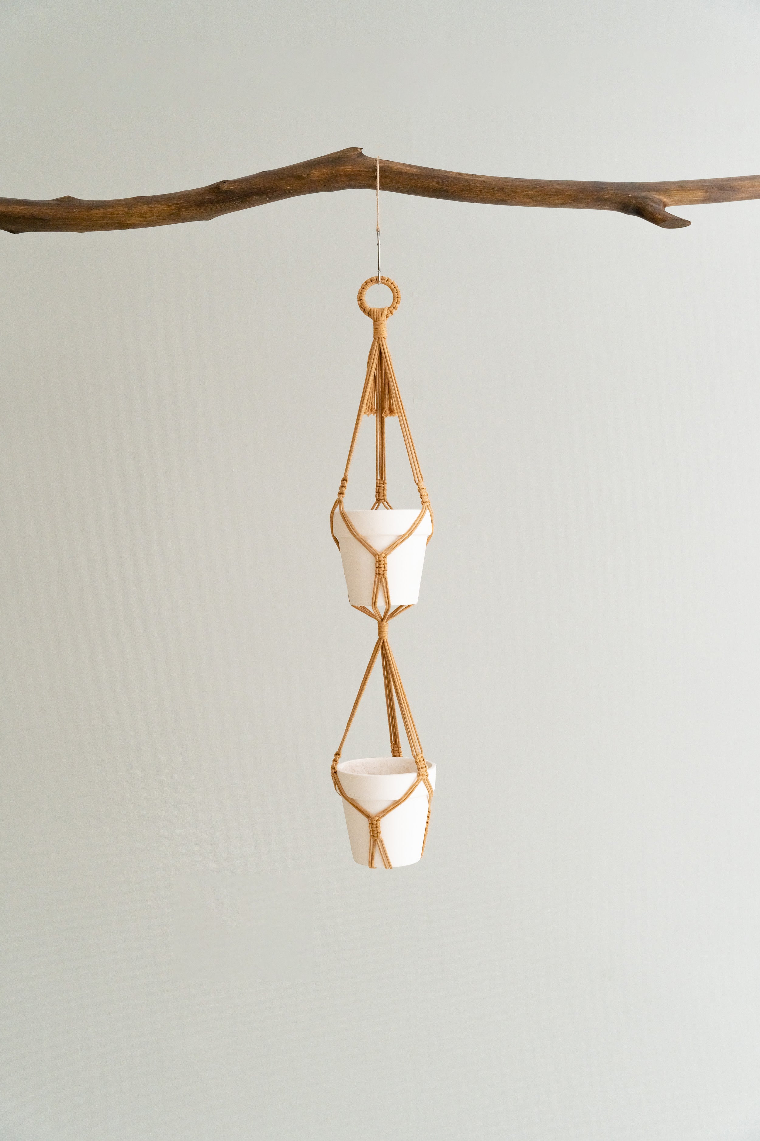 Multi Tier Macrame Plant Hanger Without Tassel - Cotton Rope Decor I73
