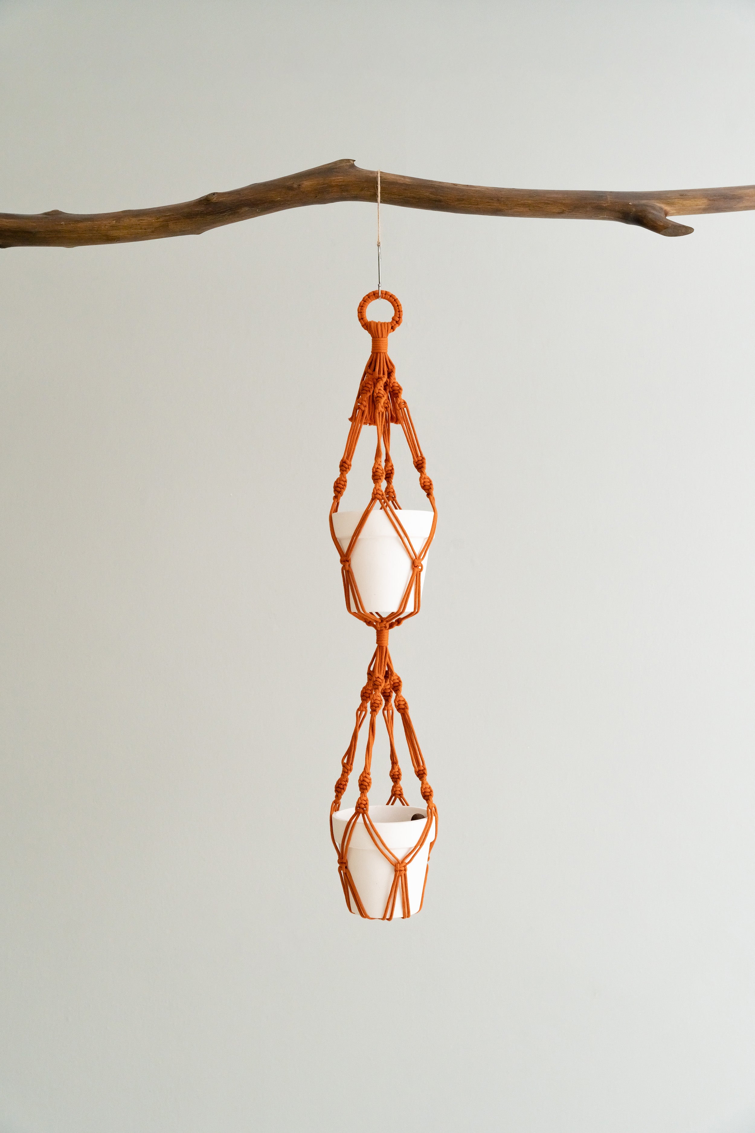 Multi Tier Macrame Plant Hanger Without Tassel - Cotton Rope Decor I73