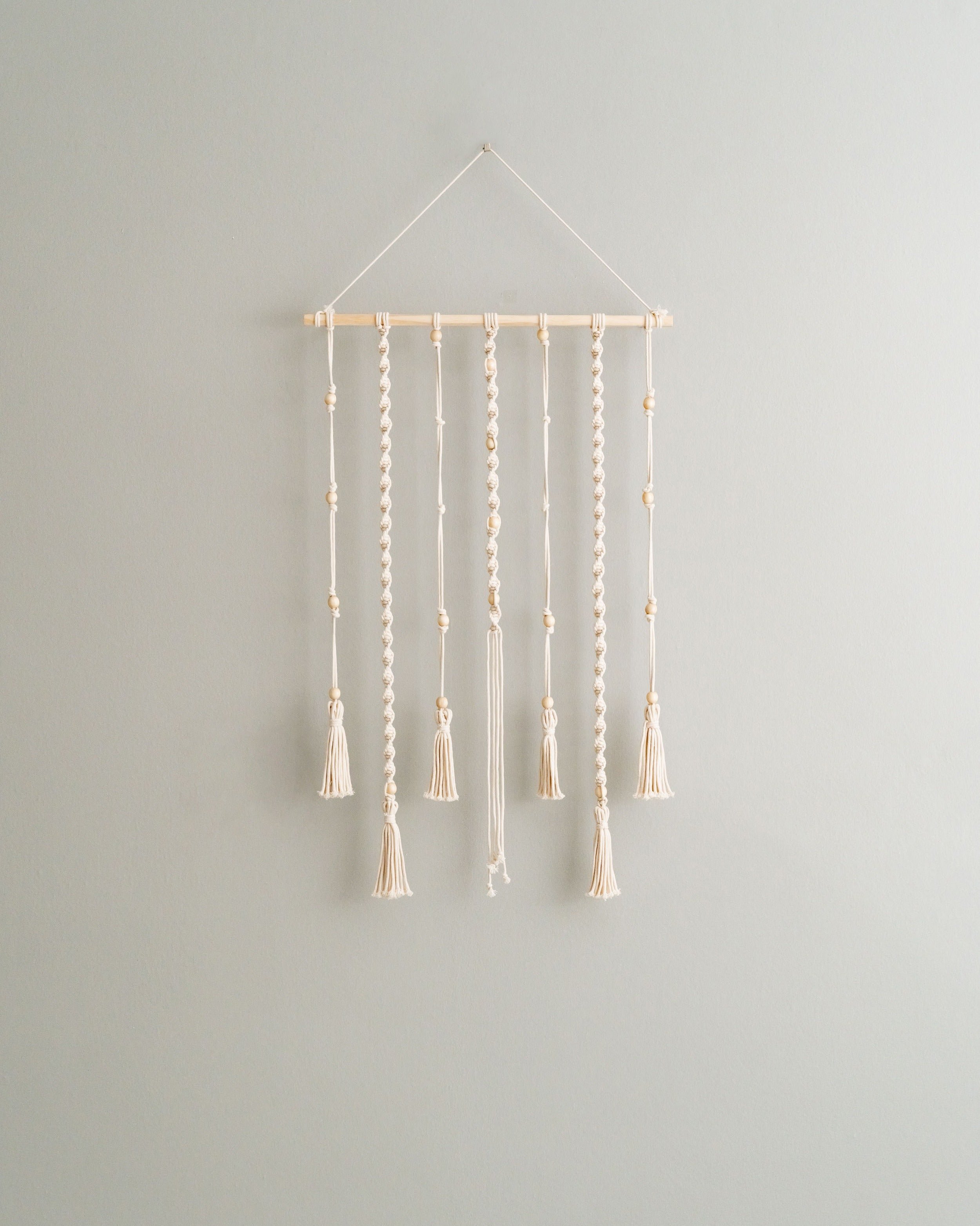 Macrame Photo Display – Boho Picture Wall Hanging with Clips I55