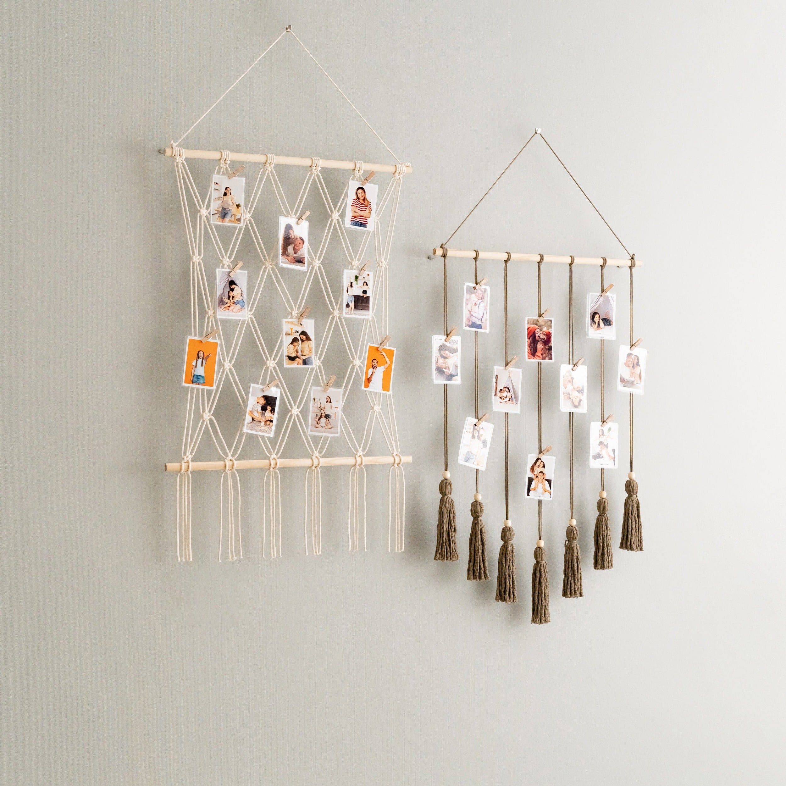 Boho Macrame Photo Display Hanger for Wall Décor H02