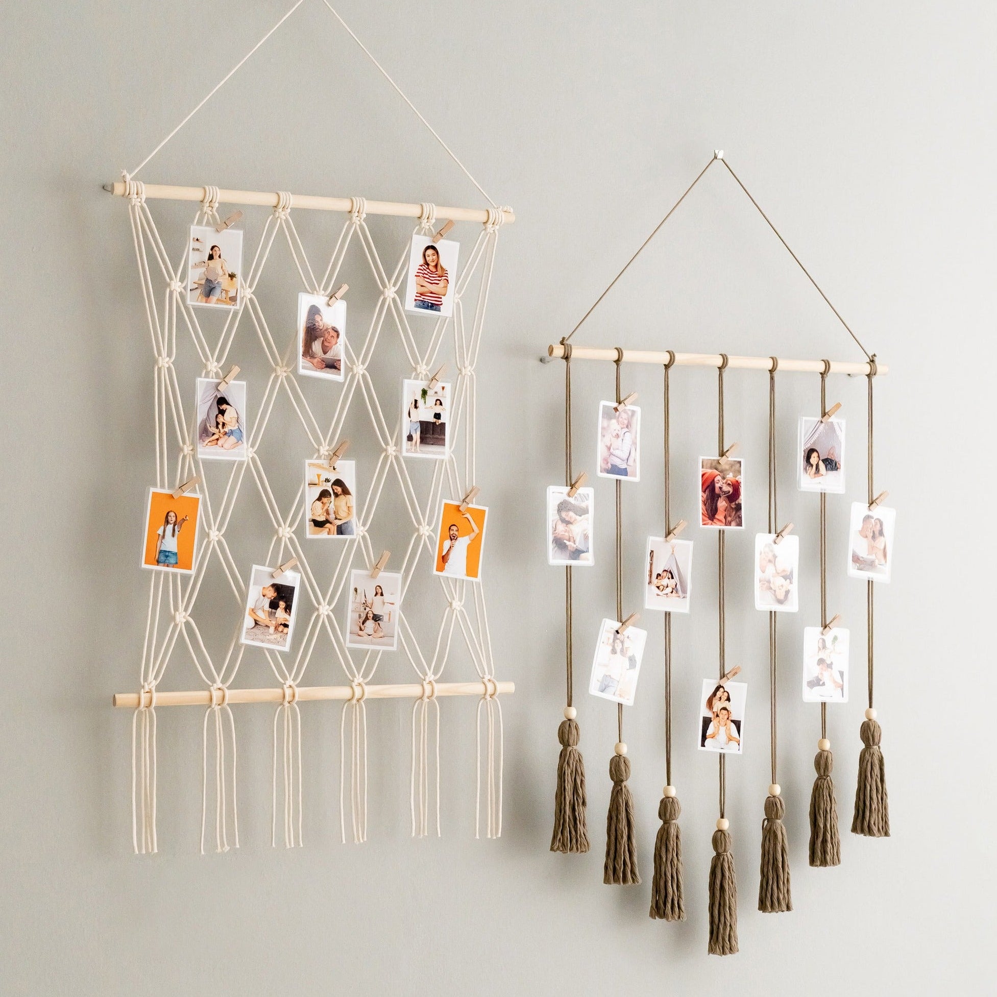 Macrame Photo Hanger macrame cord for Photo Wall Decor and Boho Display H02