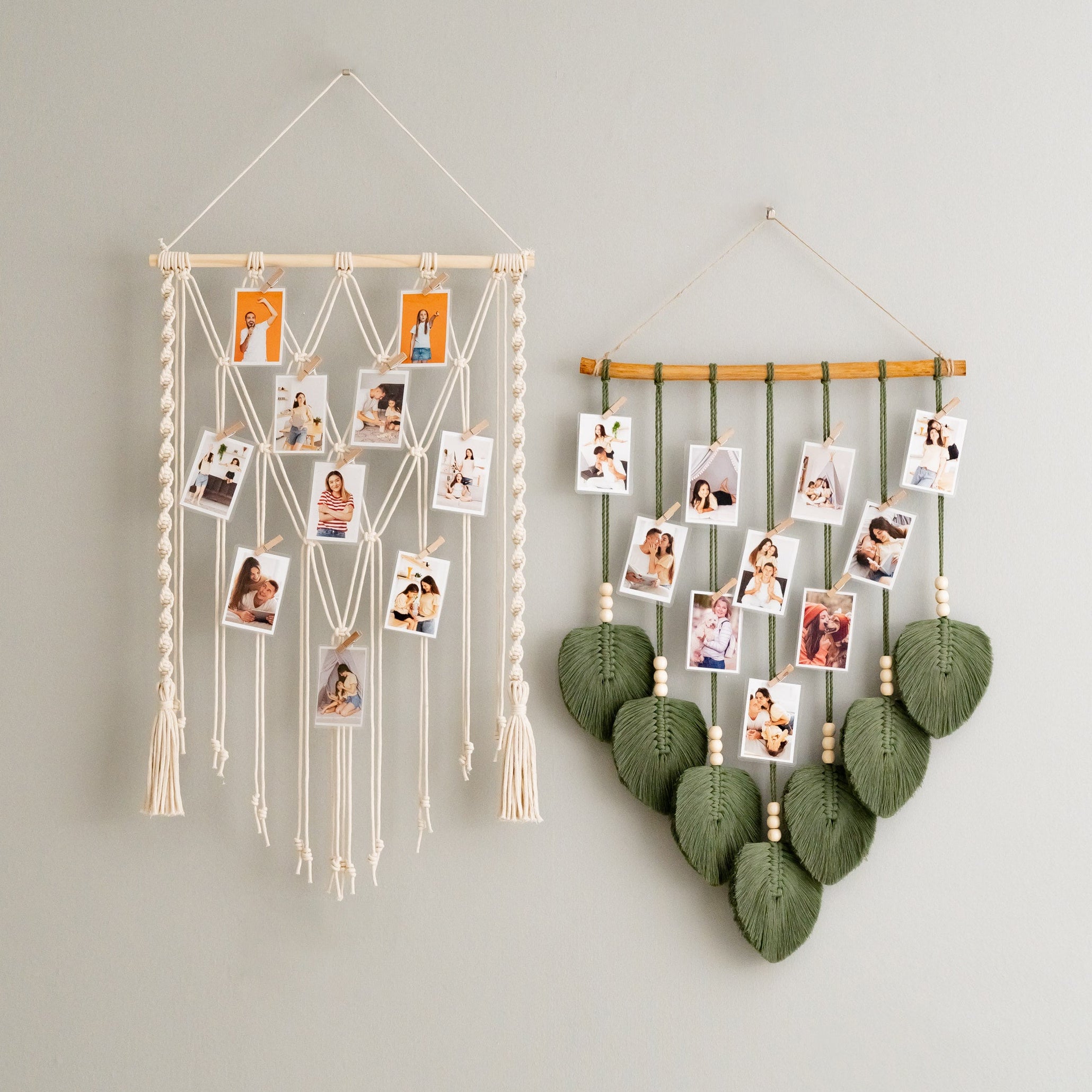 Boho Macrame Photo Display Hanger for Wall Décor H02
