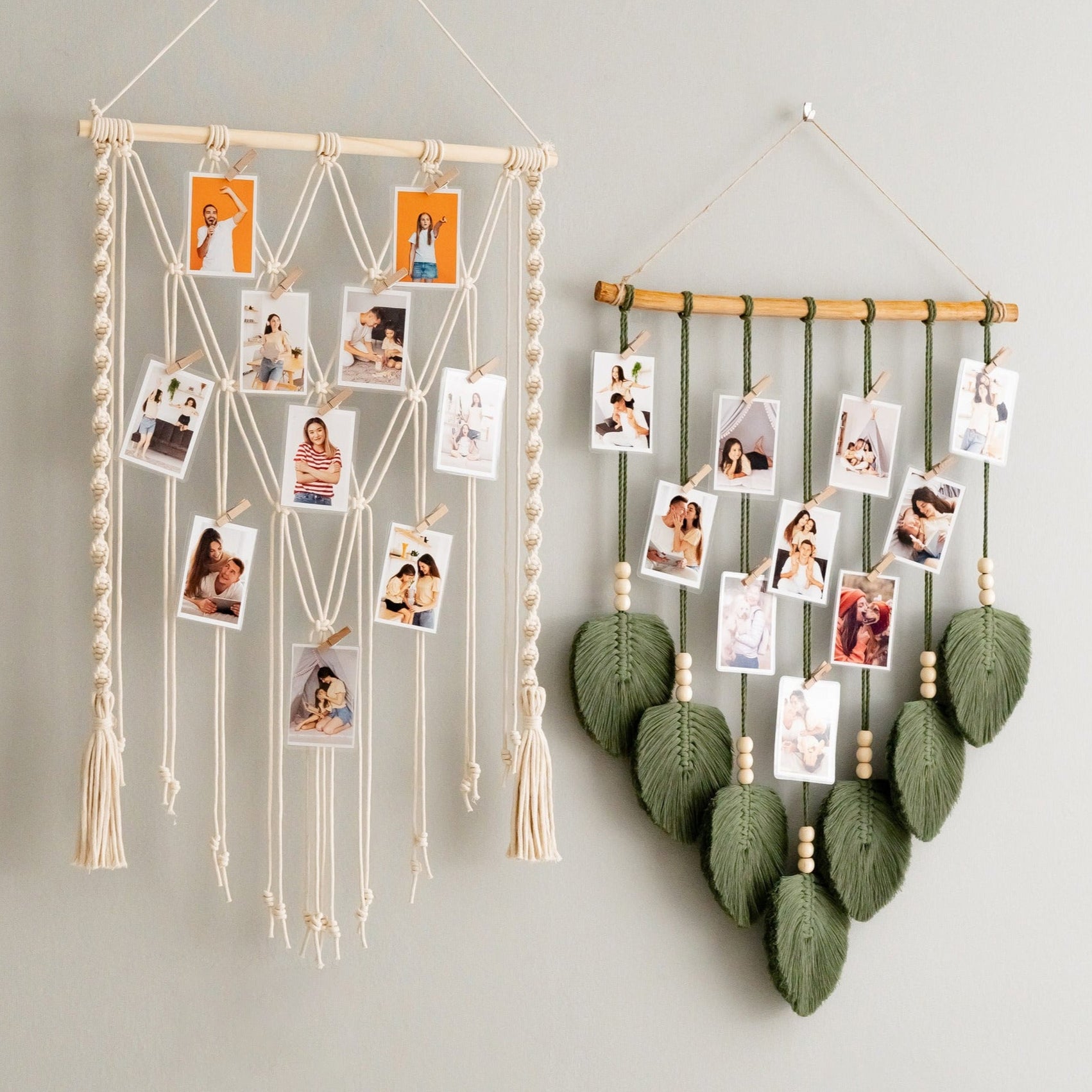 Boho Macrame Photo Display Hanger for Wall Décor H02