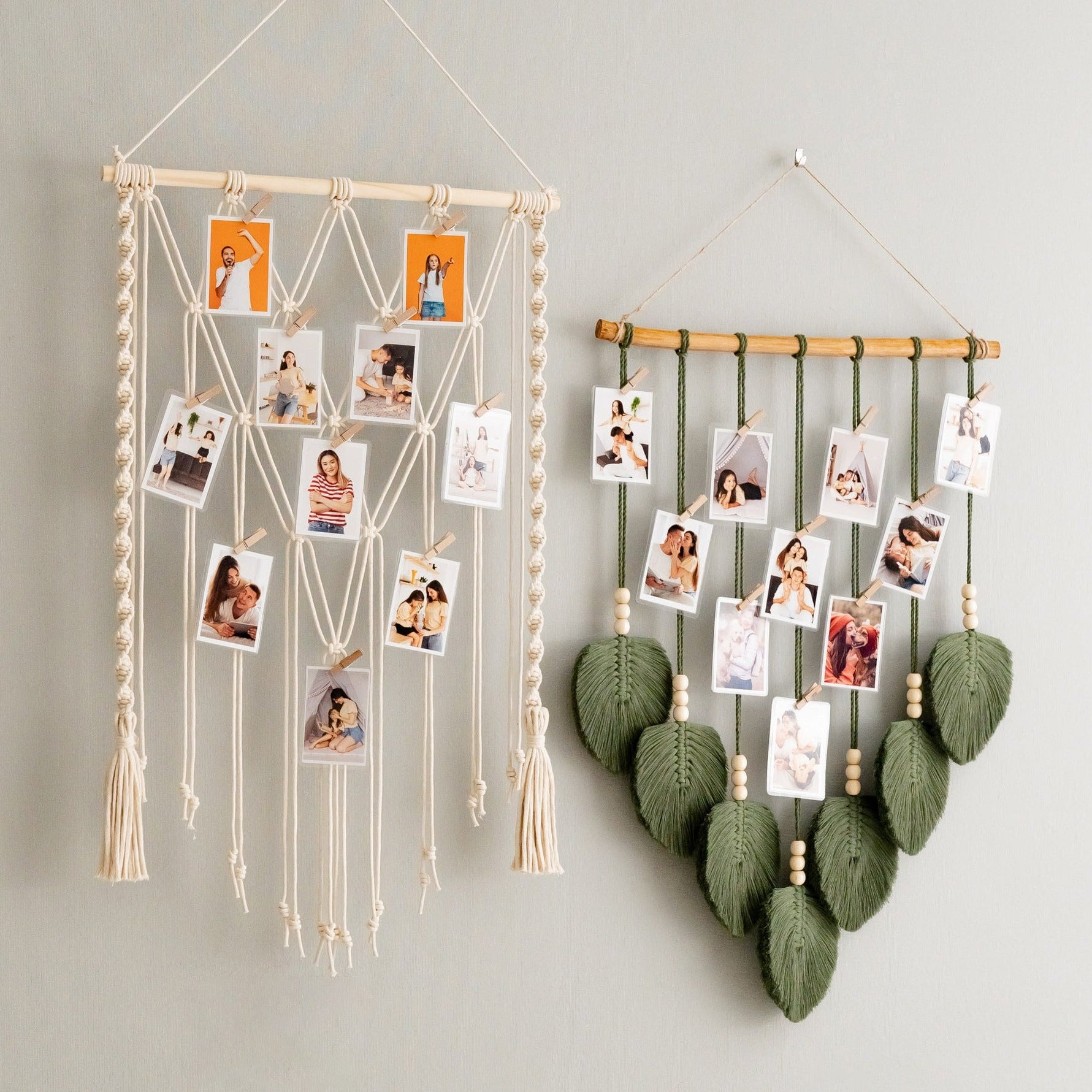 Boho Macrame Photo Display Hanger for Wall Décor H02