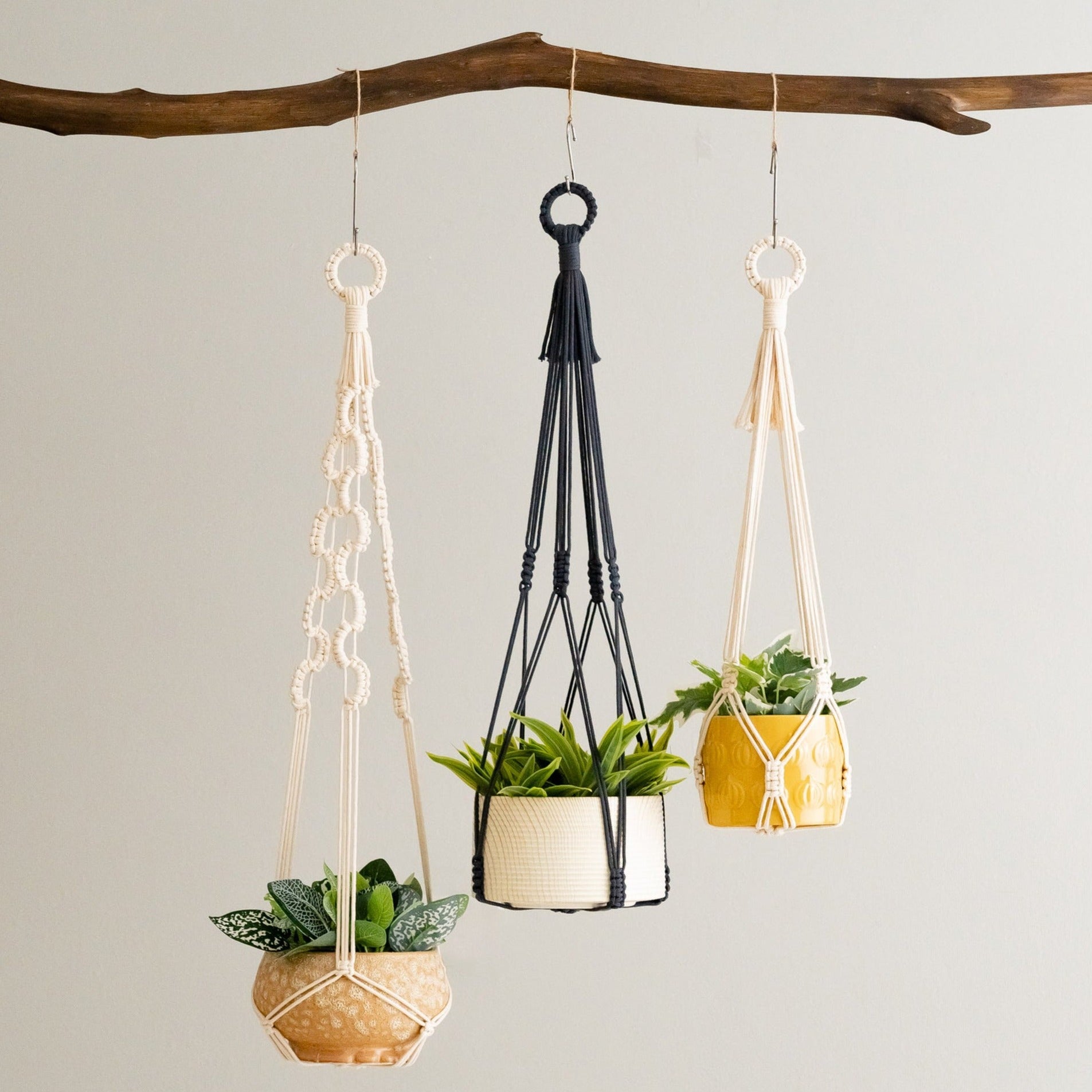 Boho Cotton Macrame Plant Hanger – Hanging Planter I70