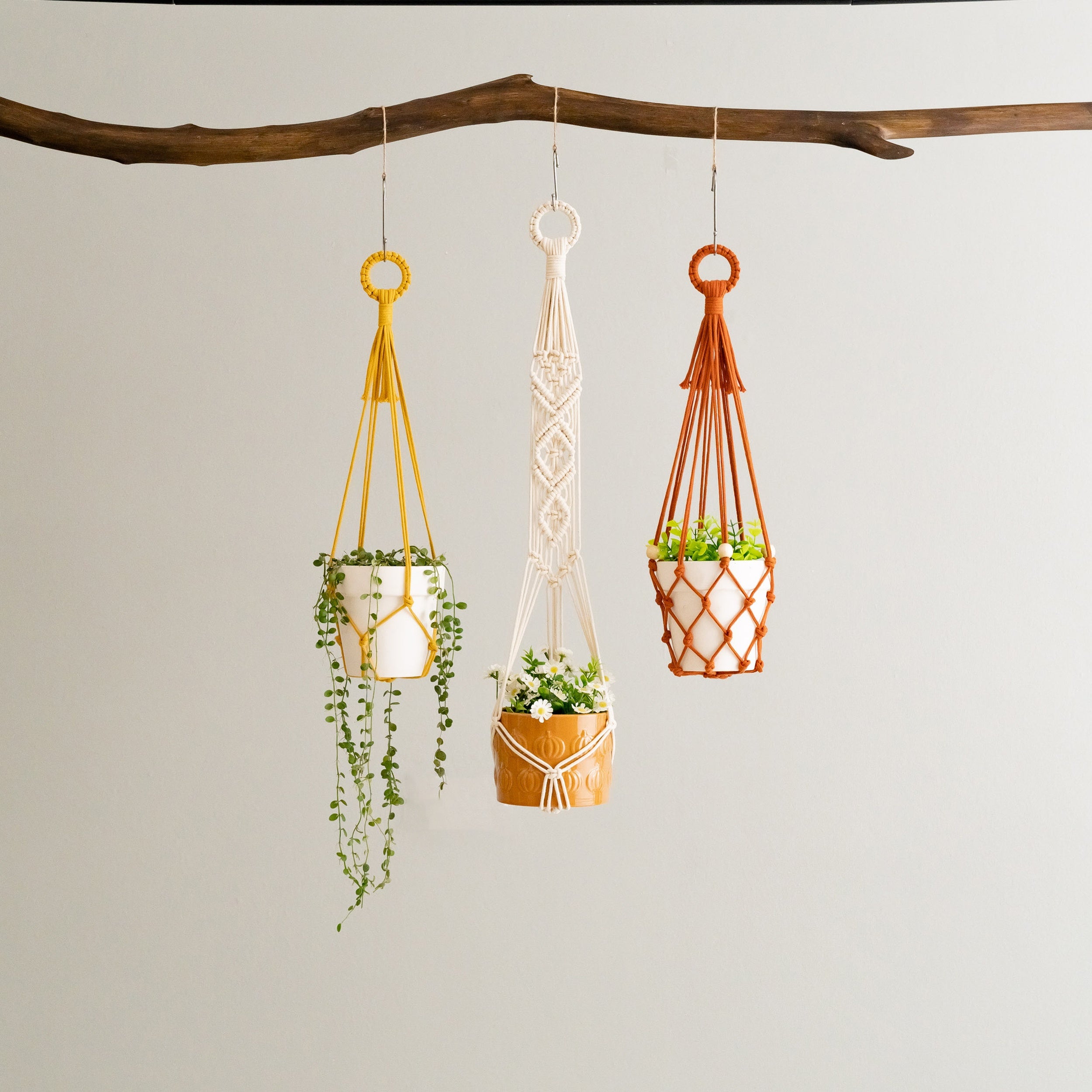 Boho Cotton Macrame Plant Hanger – Hanging Planter I70
