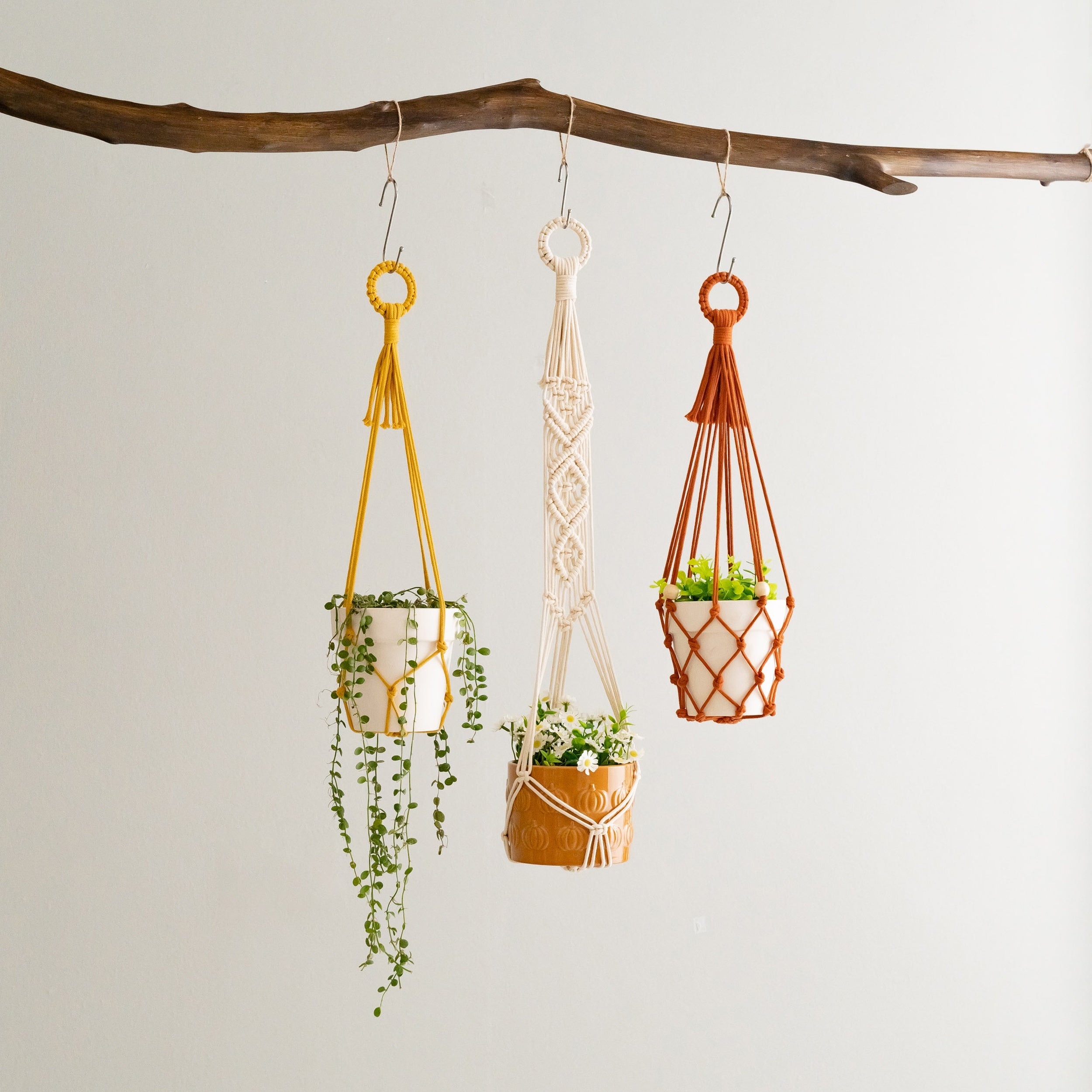 Boho Cotton Macrame Plant Hanger – Hanging Planter I70