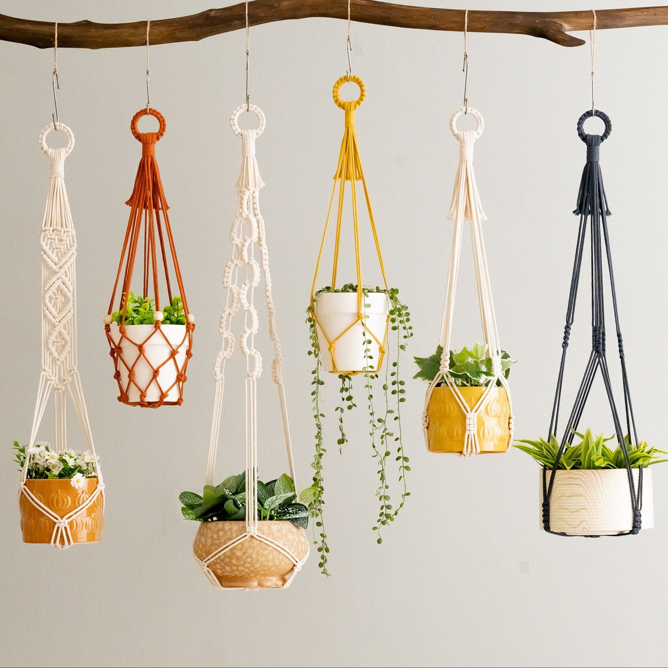 Boho Cotton Macrame Plant Hanger – Hanging Planter I70