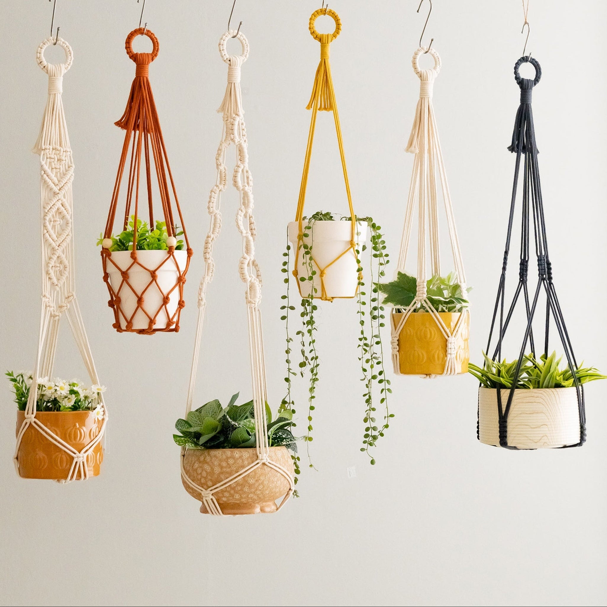 Boho Cotton Macrame Plant Hanger – Hanging Planter I70