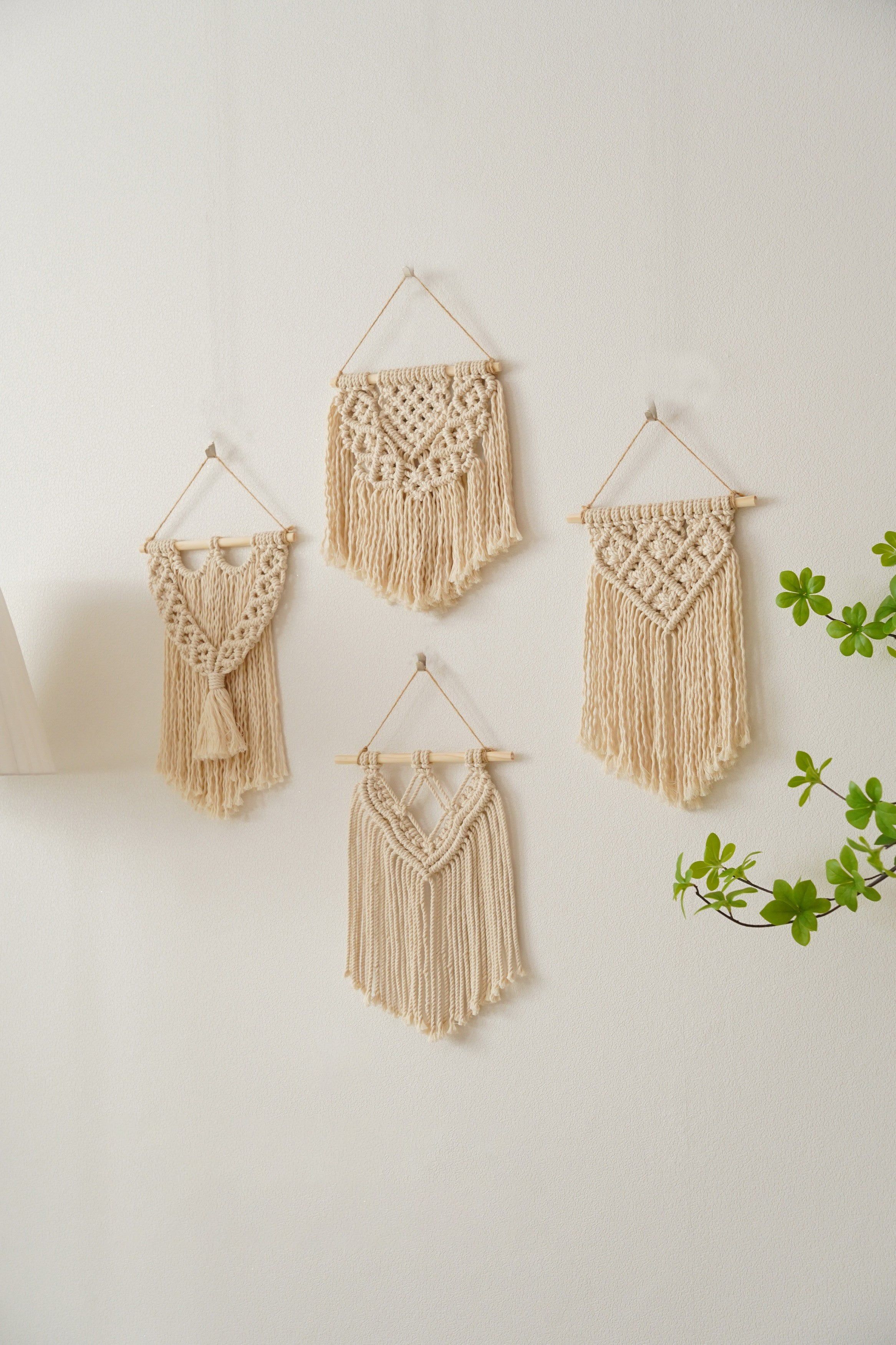 Mini Macrame Wall Pattern – Boho Cotton Wall Hanging Decor P45