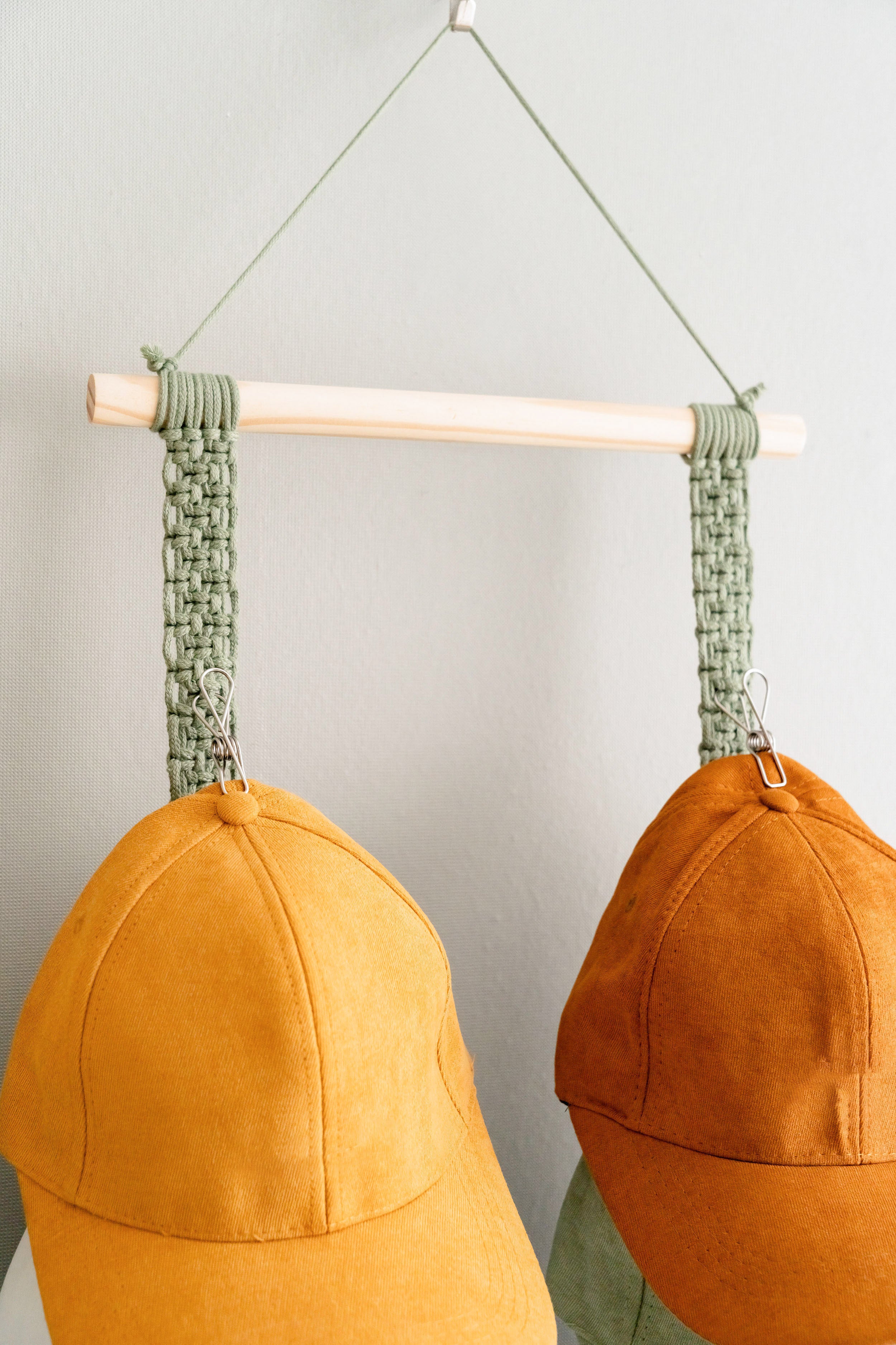 Macrame Baseball Cap Holder Combo - Strap Hat Organizer for Wall H43