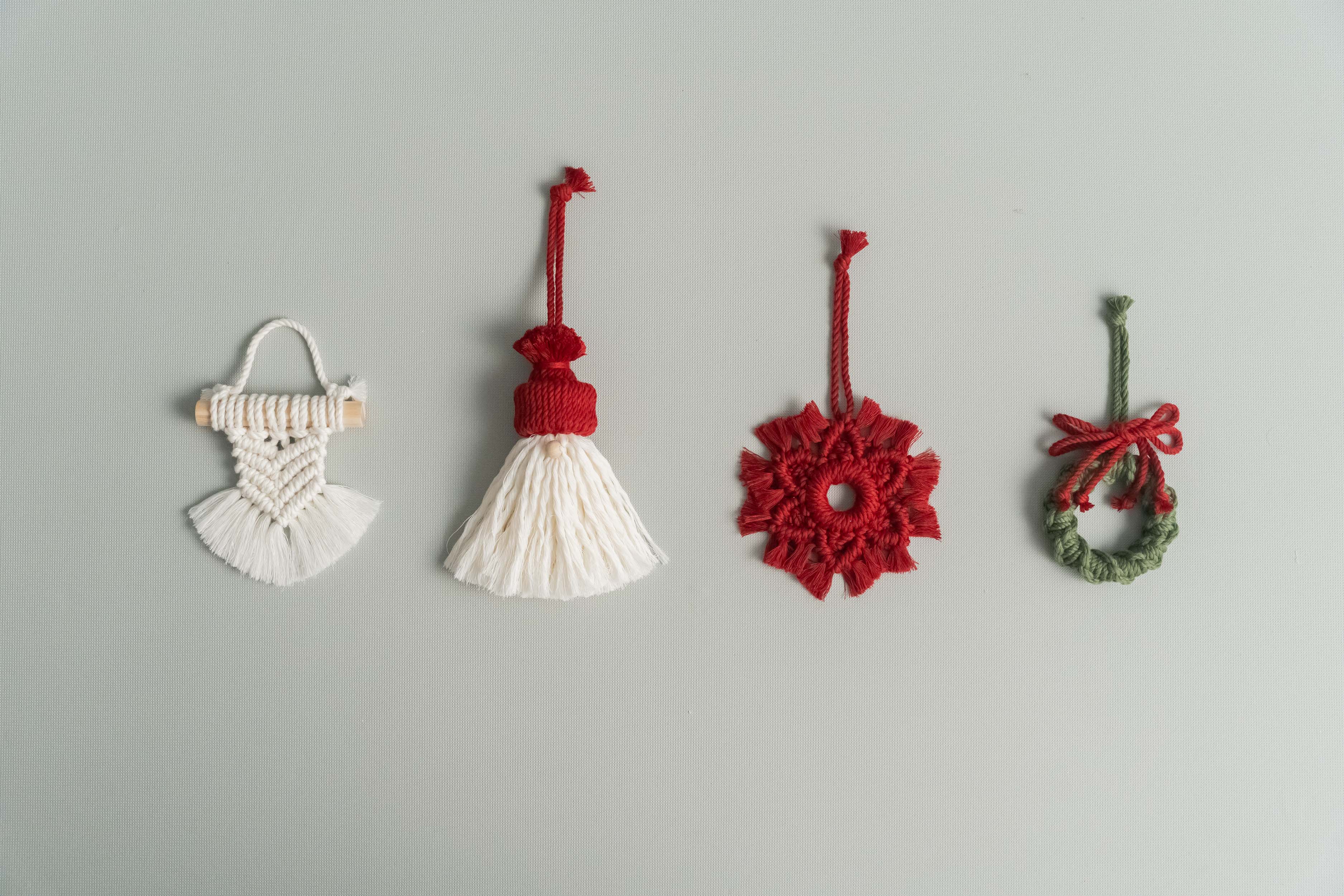 Christmas Craft Kit – Macrame Ornaments DIY Kit with Cotton Cord K26