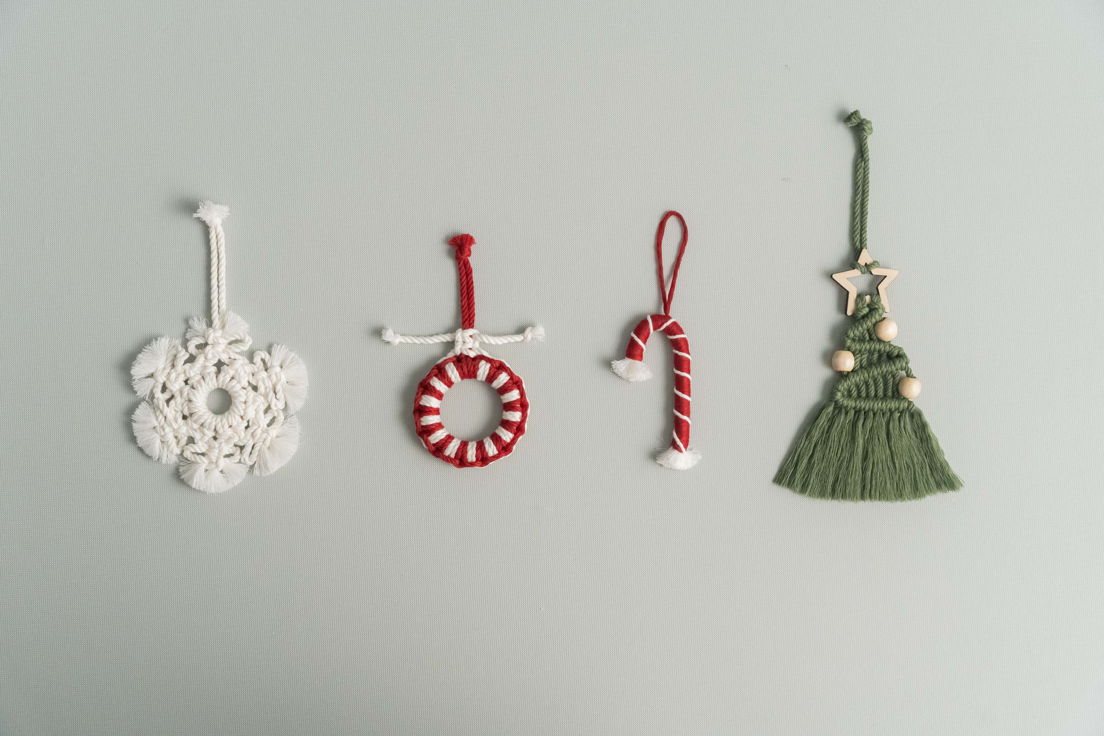 Christmas Craft Kit – Macrame Ornaments DIY Kit with Cotton Cord K26