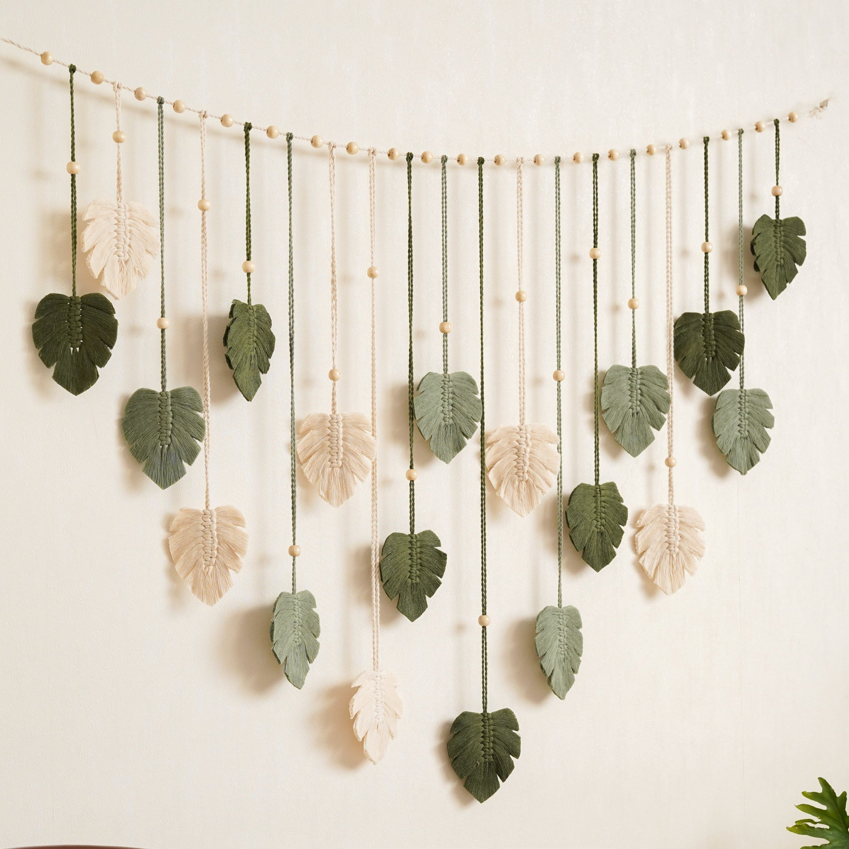 Macrame Leaves Garland macrame cord and Boho Home Decor L09