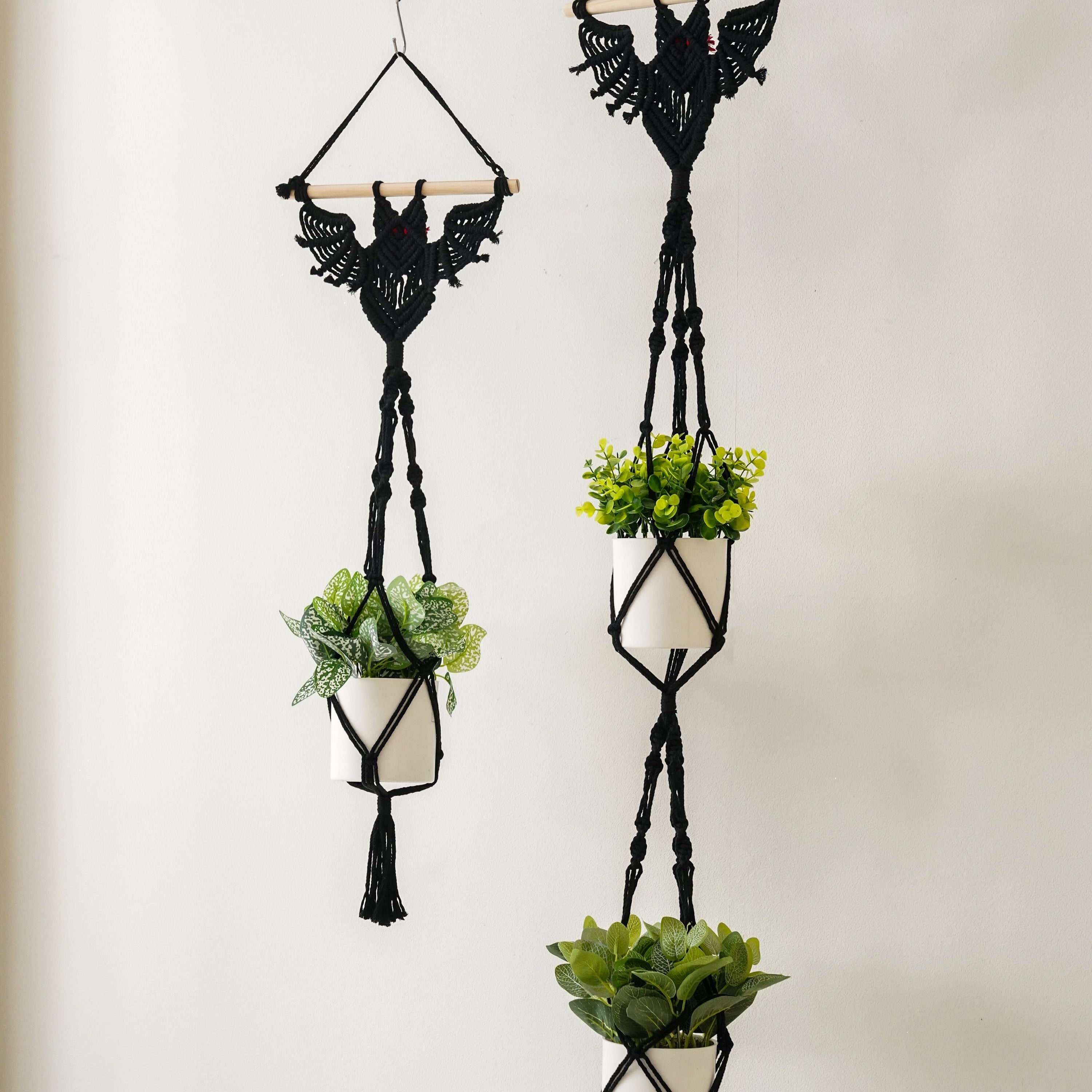 Macrame Bat Inspired Plant Hanger for Wall Decor I04