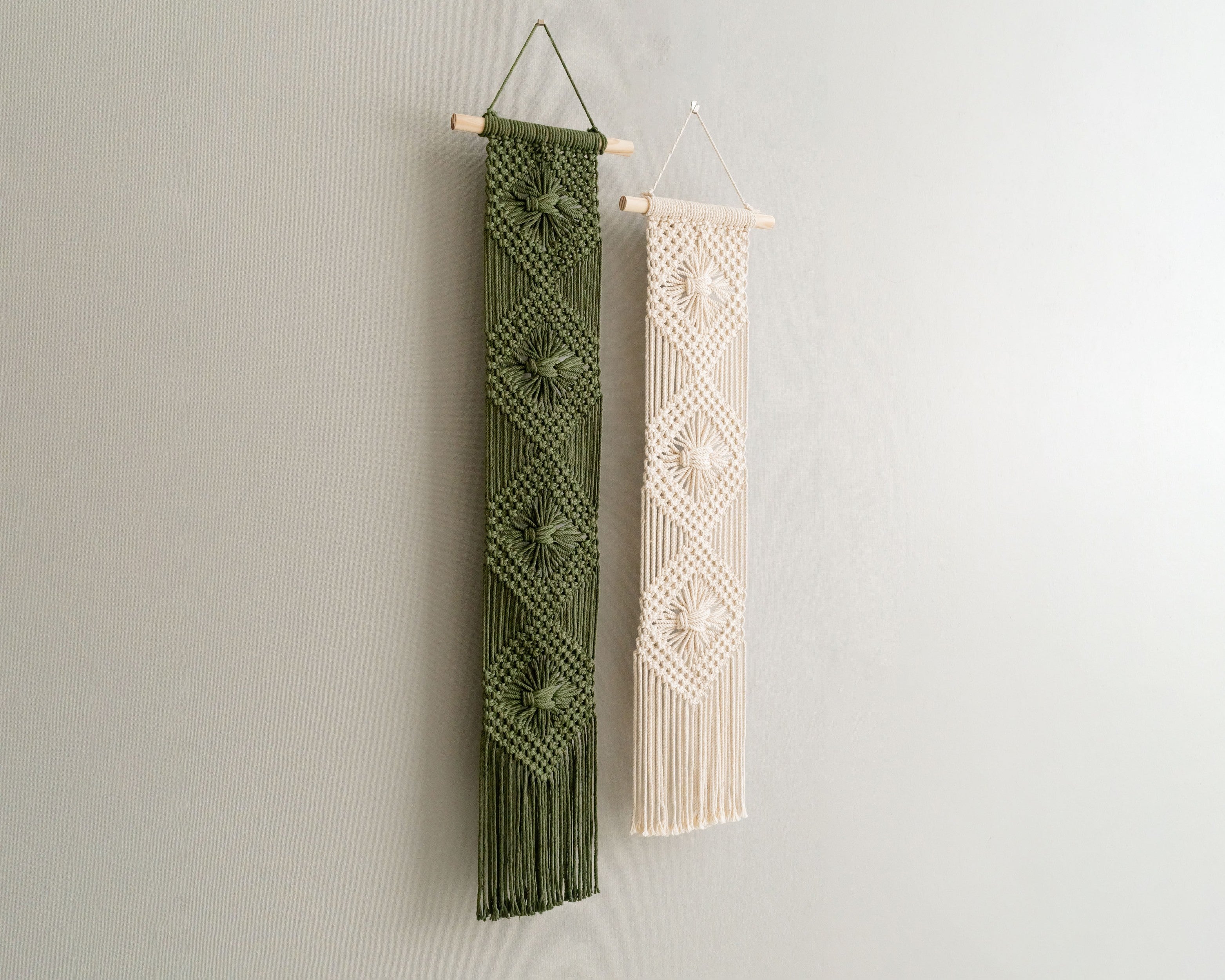 Diamond Macrame Wall Hanging – Boho Cotton Wall Decor W66