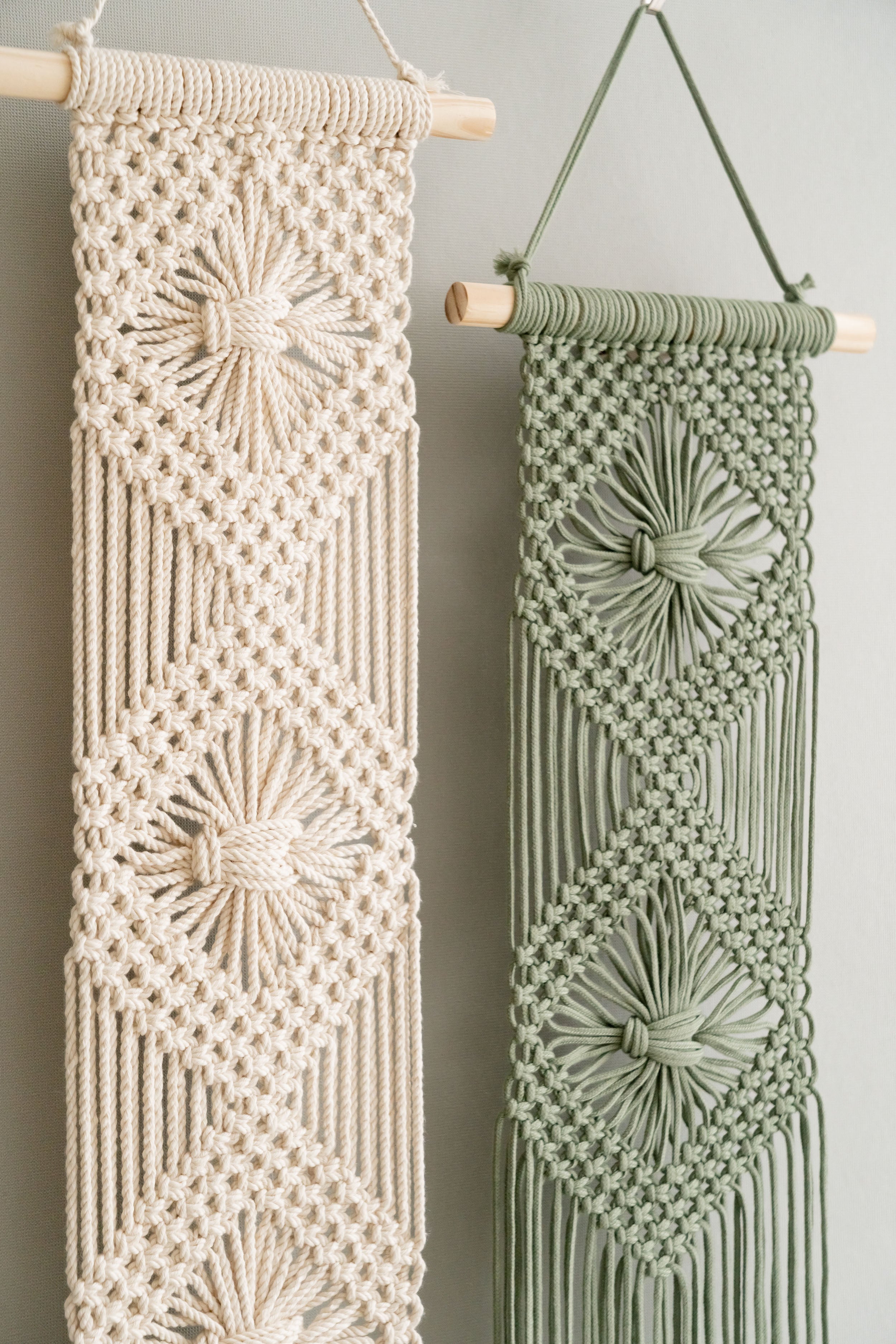 Diamond Macrame Wall Hanging – Boho Cotton Wall Decor W66