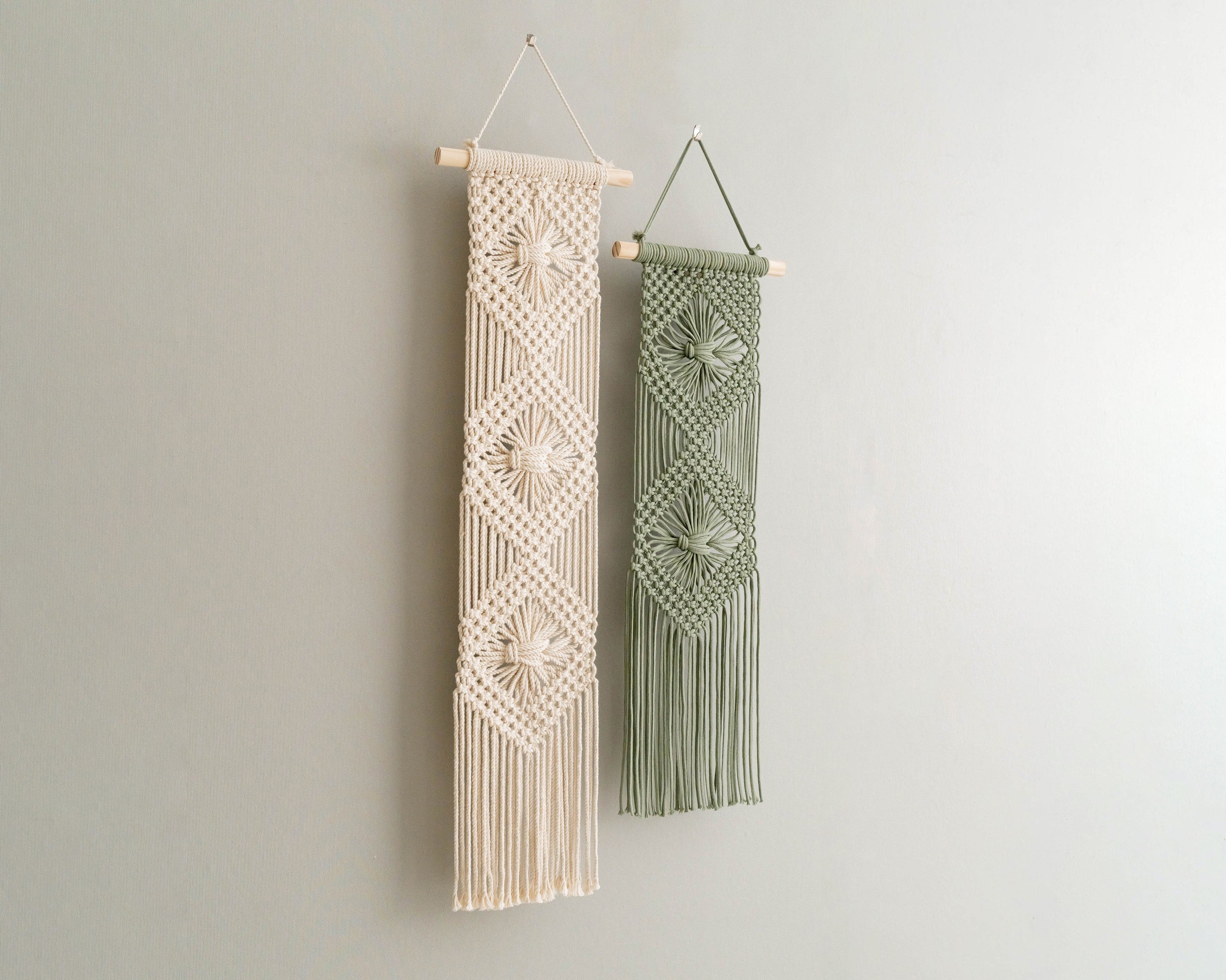 Diamond Macrame Wall Hanging – Boho Cotton Wall Decor W66