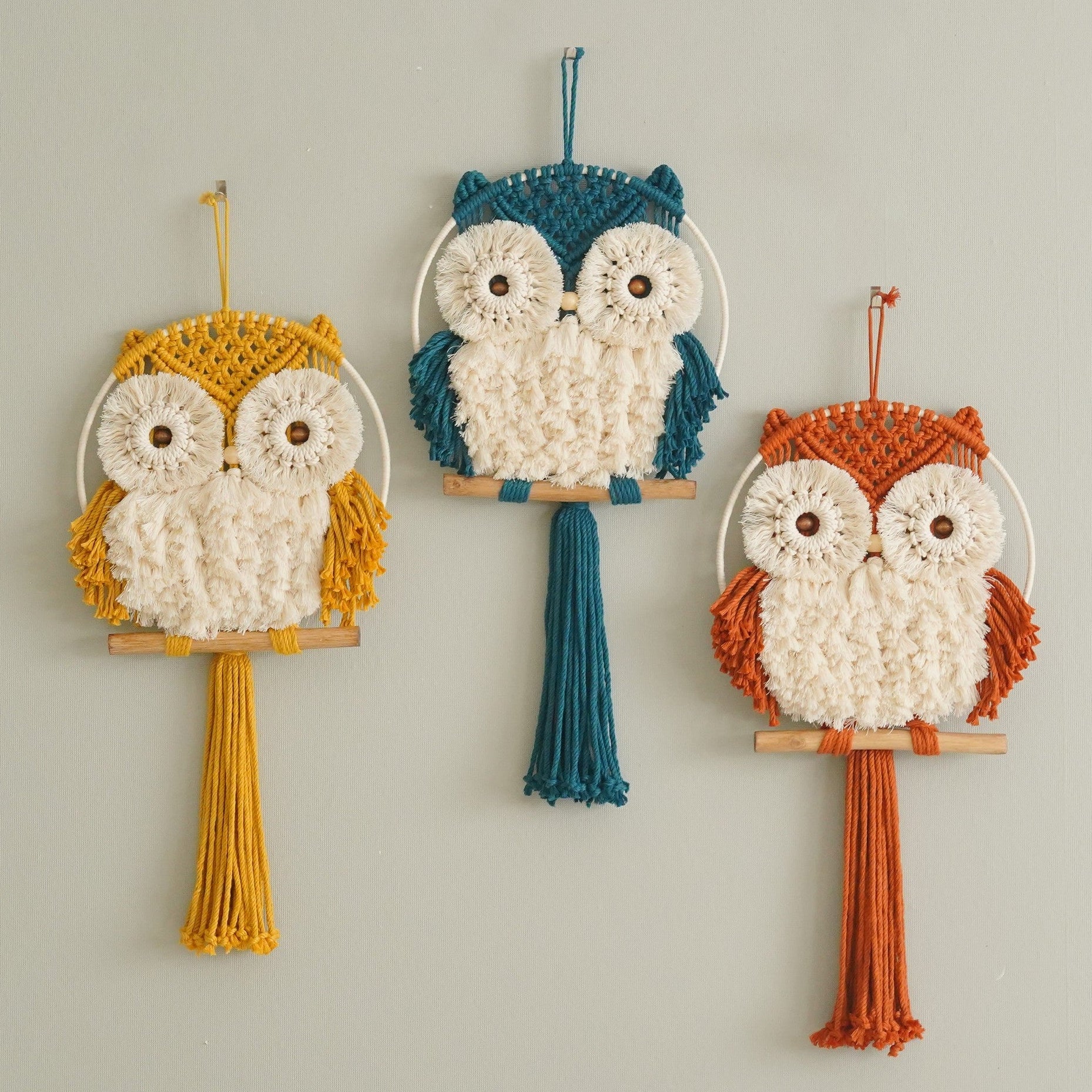 Macrame Owl Wall Hanging macrame cord for Owl Wall Decor and Boho Style W69