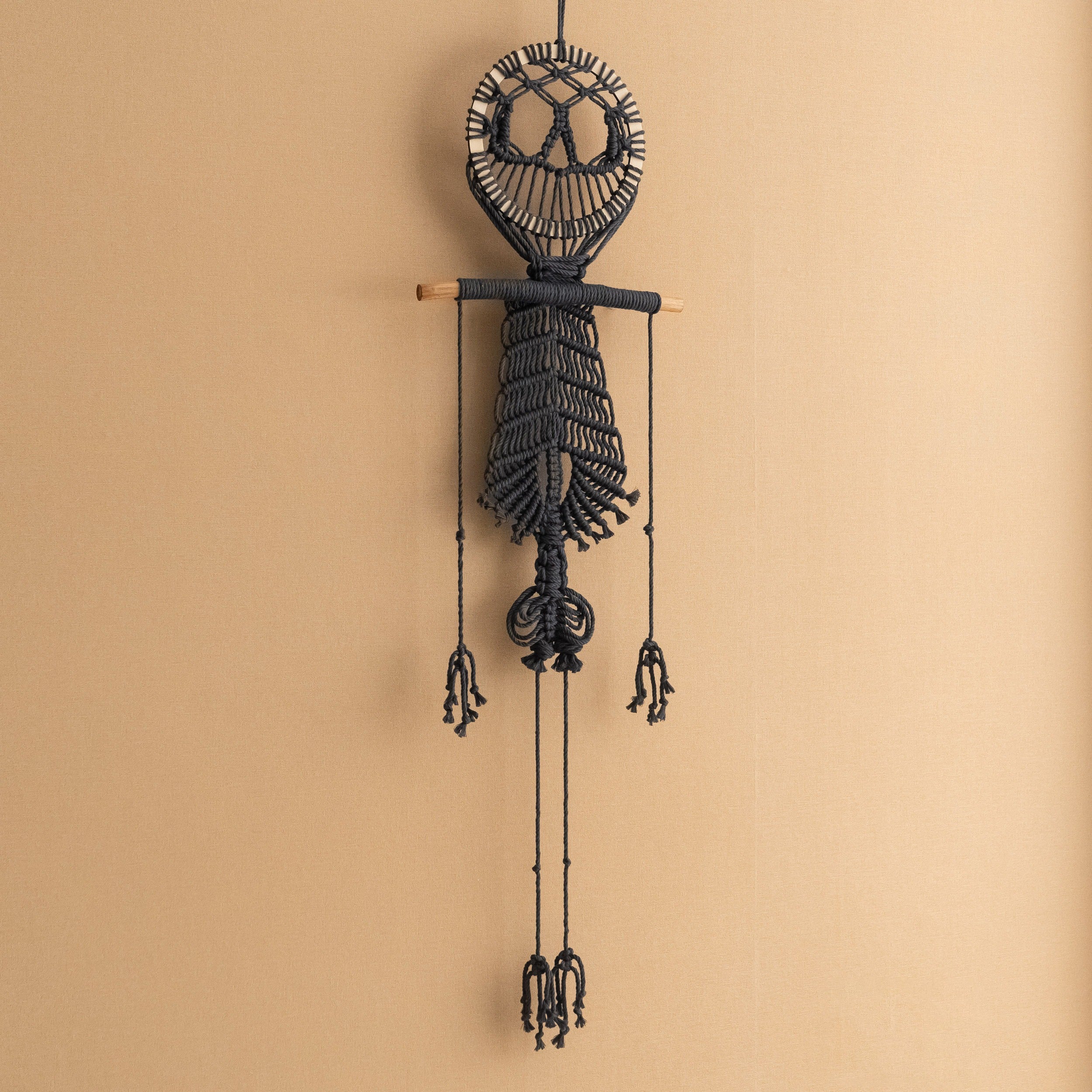 Macrame Skeleton Halloween Decor for Spooky Wall Decor and Gothic Style W94