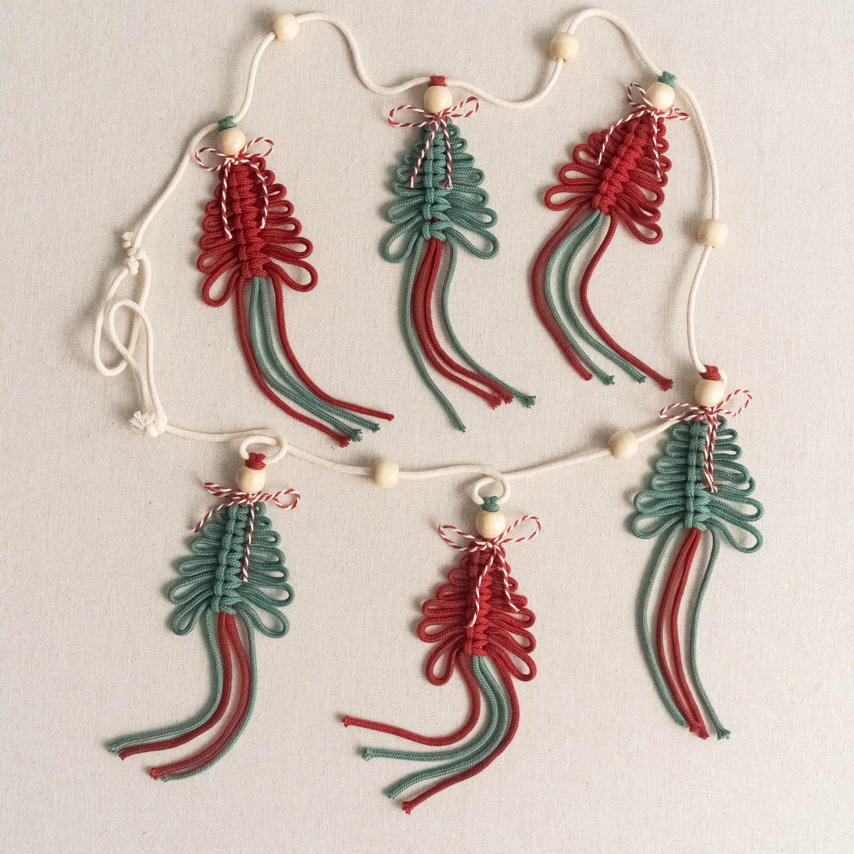 Macrame Christmas Tree Wall Hanging Garland for Mantel Decor X72