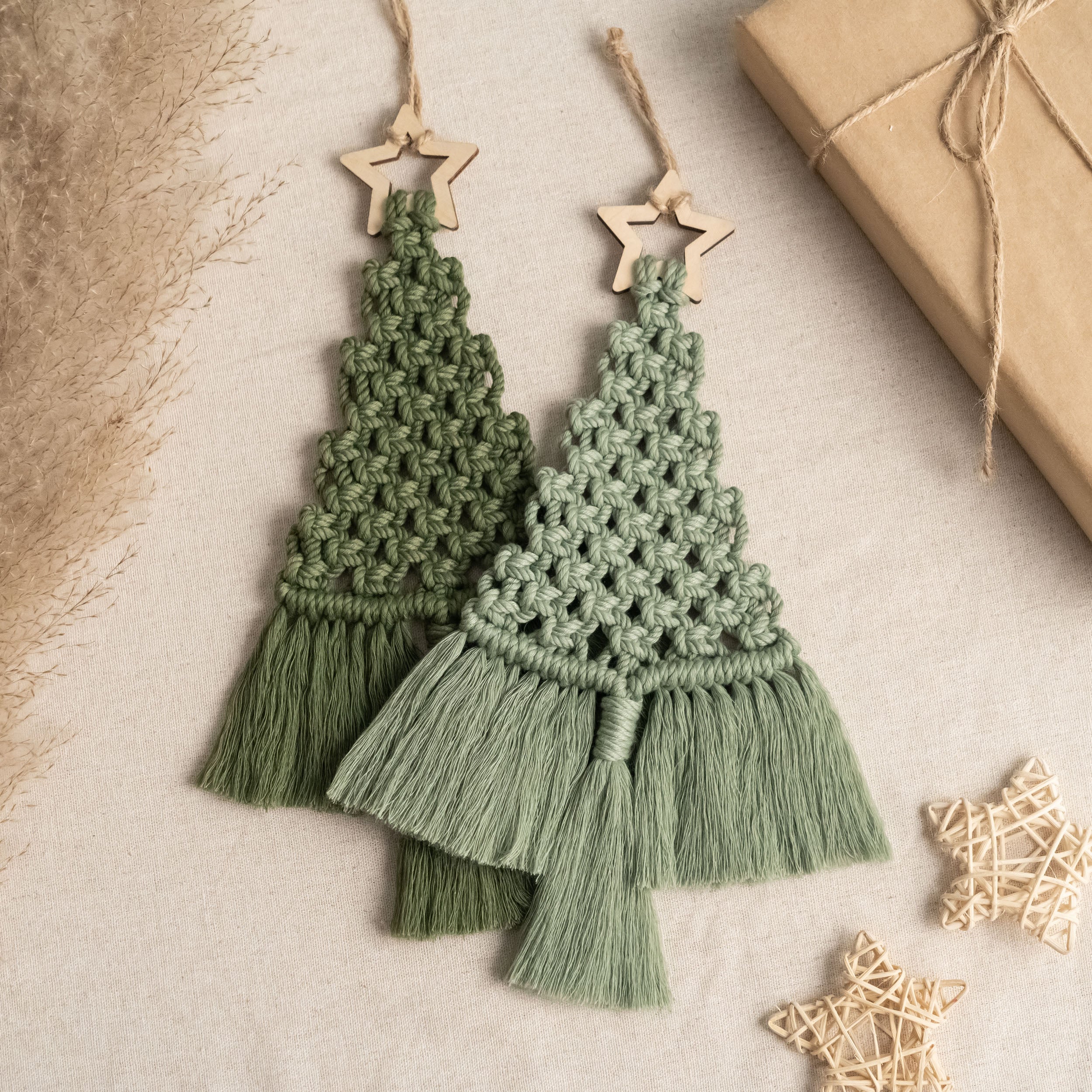 Macrame Christmas Tree Kit – Cotton Cord DIY Craft Kit Decor K19
