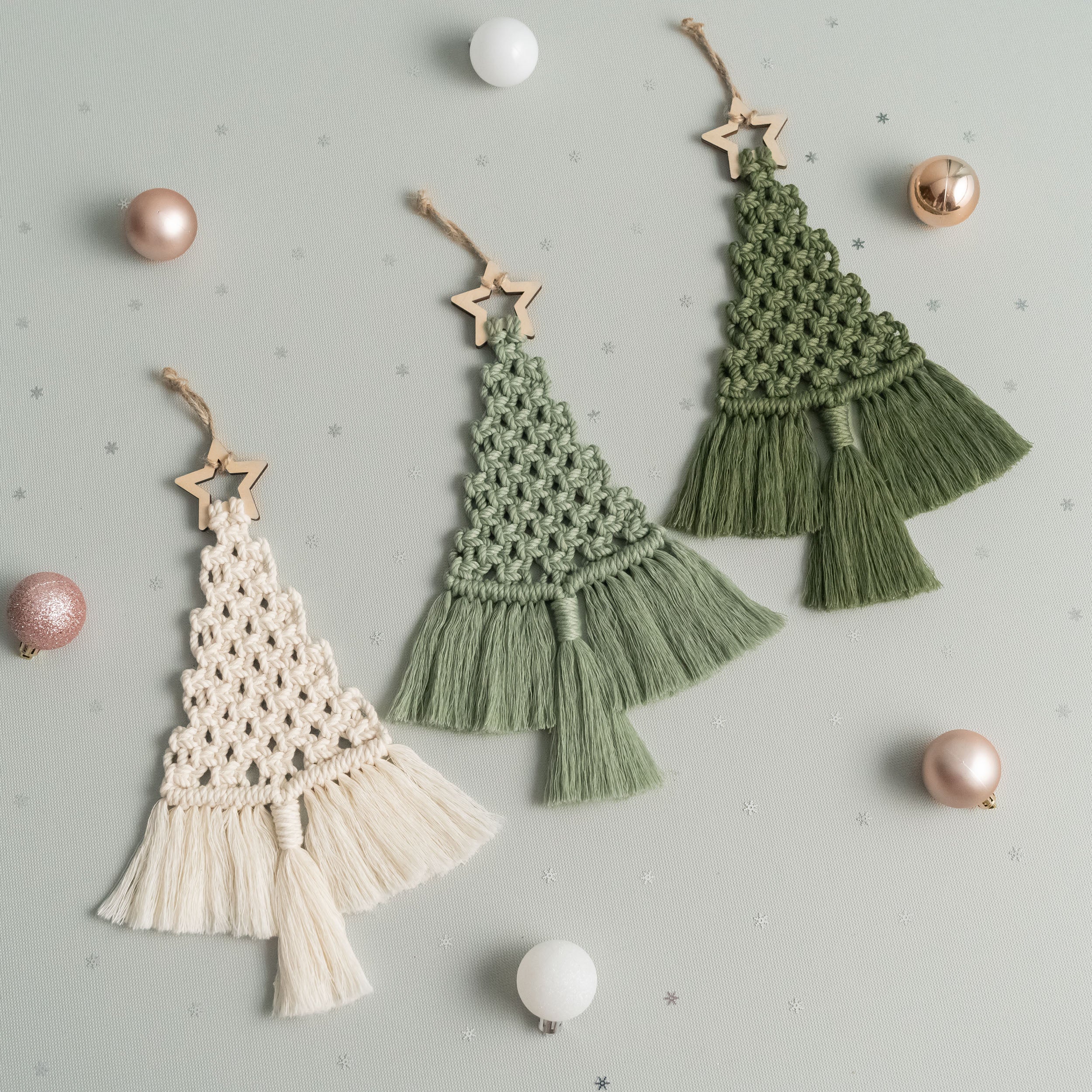 Macrame Christmas Tree Kit – Cotton Cord DIY Craft Kit Decor K19