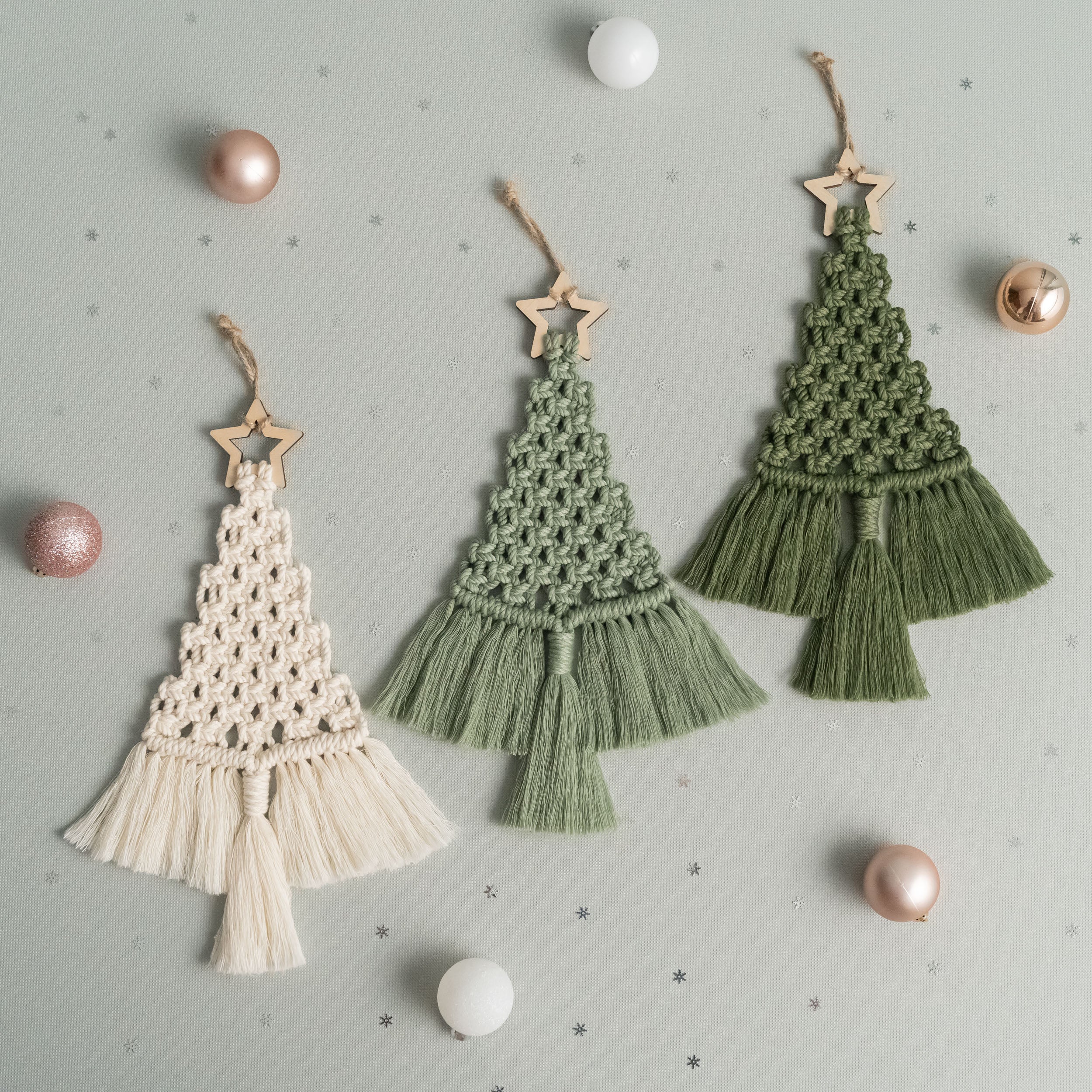 Macrame Christmas Tree Kit – Cotton Cord DIY Craft Kit Decor K19