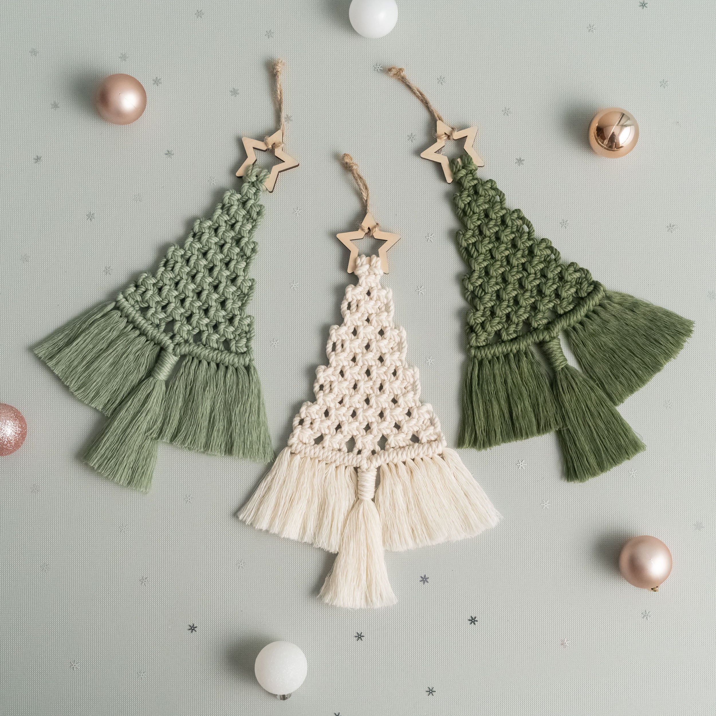 Macrame Christmas Tree Kit – Cotton Cord DIY Craft Kit Decor K19