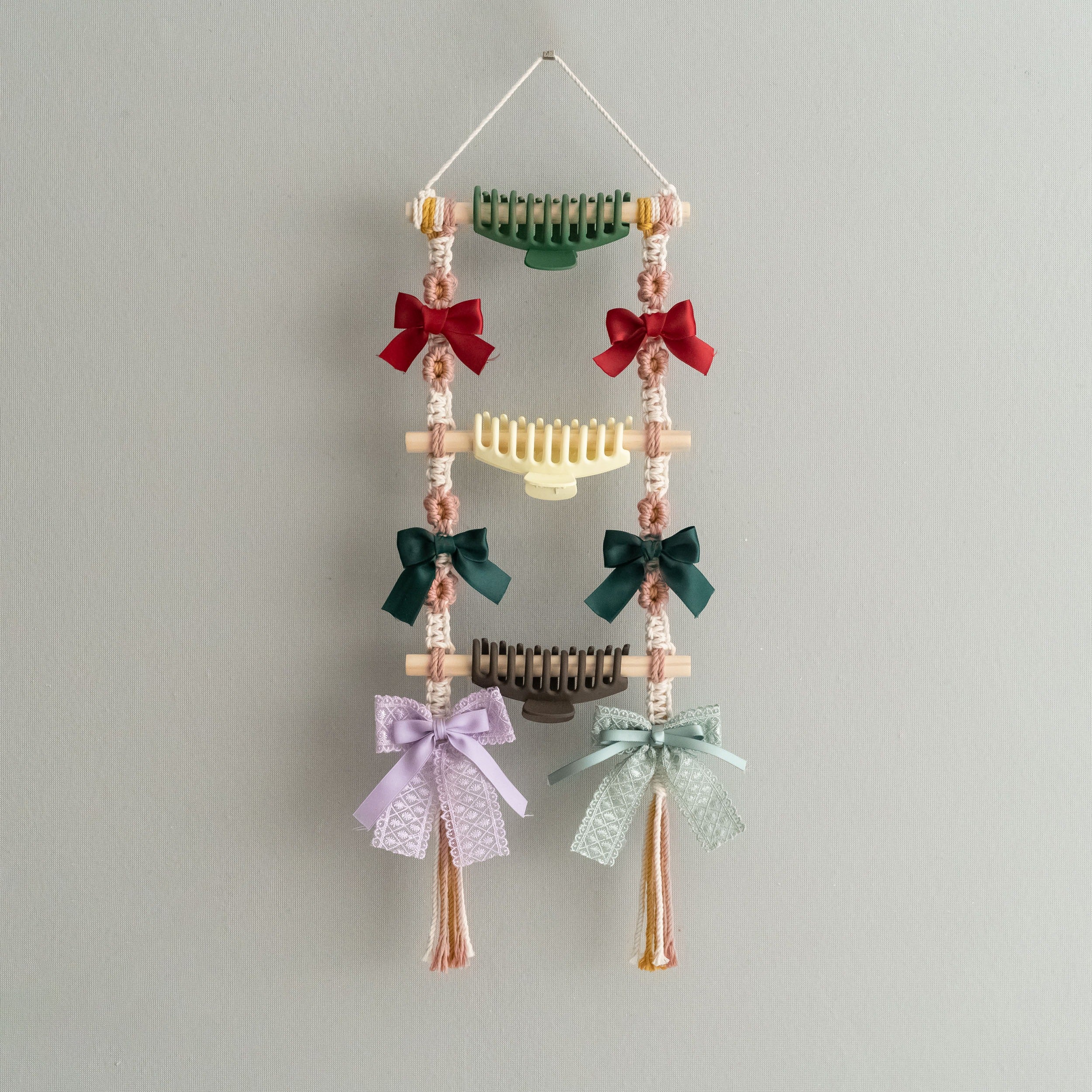 Macrame Hair Clip Holder macrame for Nursery Wall Decor I90