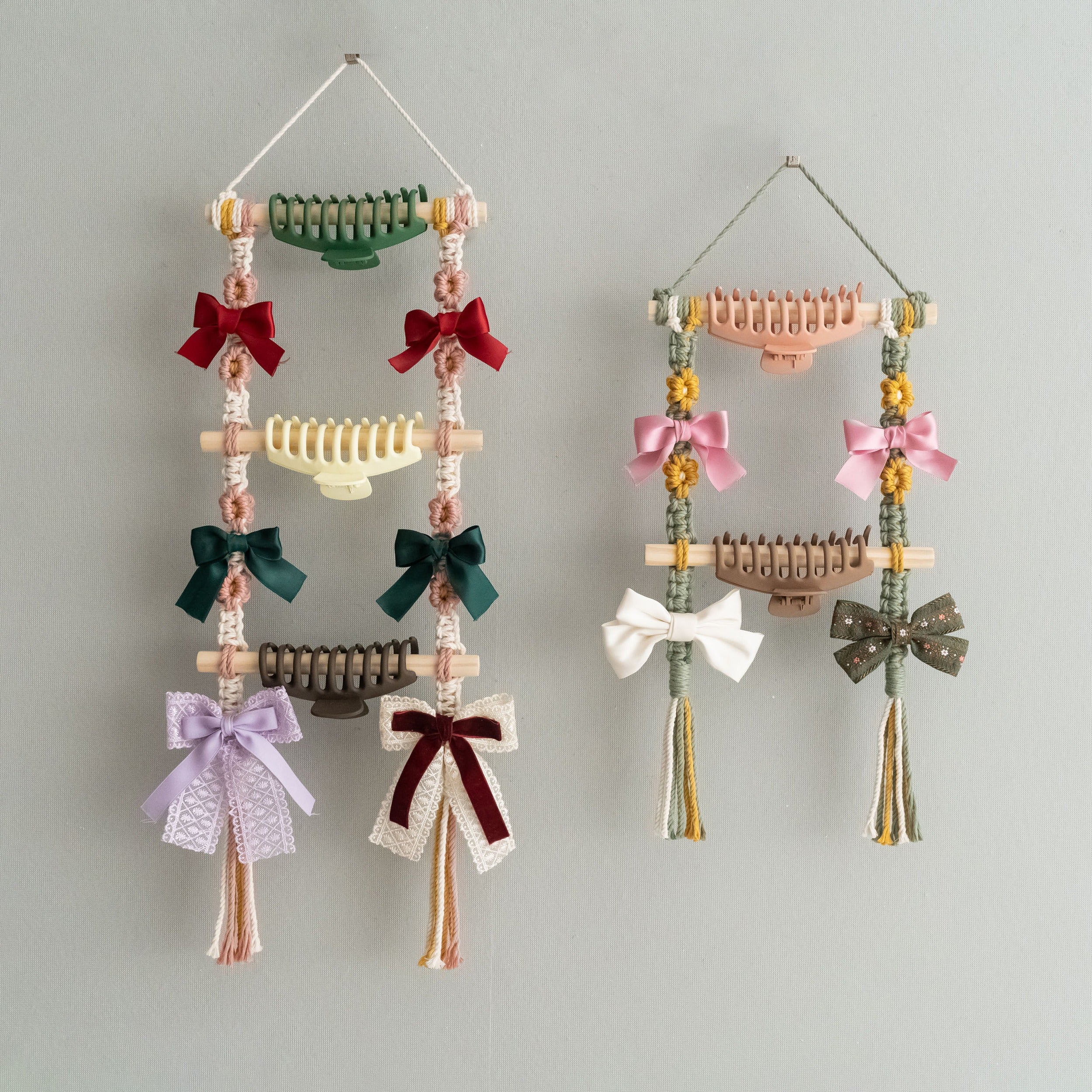 Macrame Hair Clip Holder macrame for Nursery Wall Decor I90