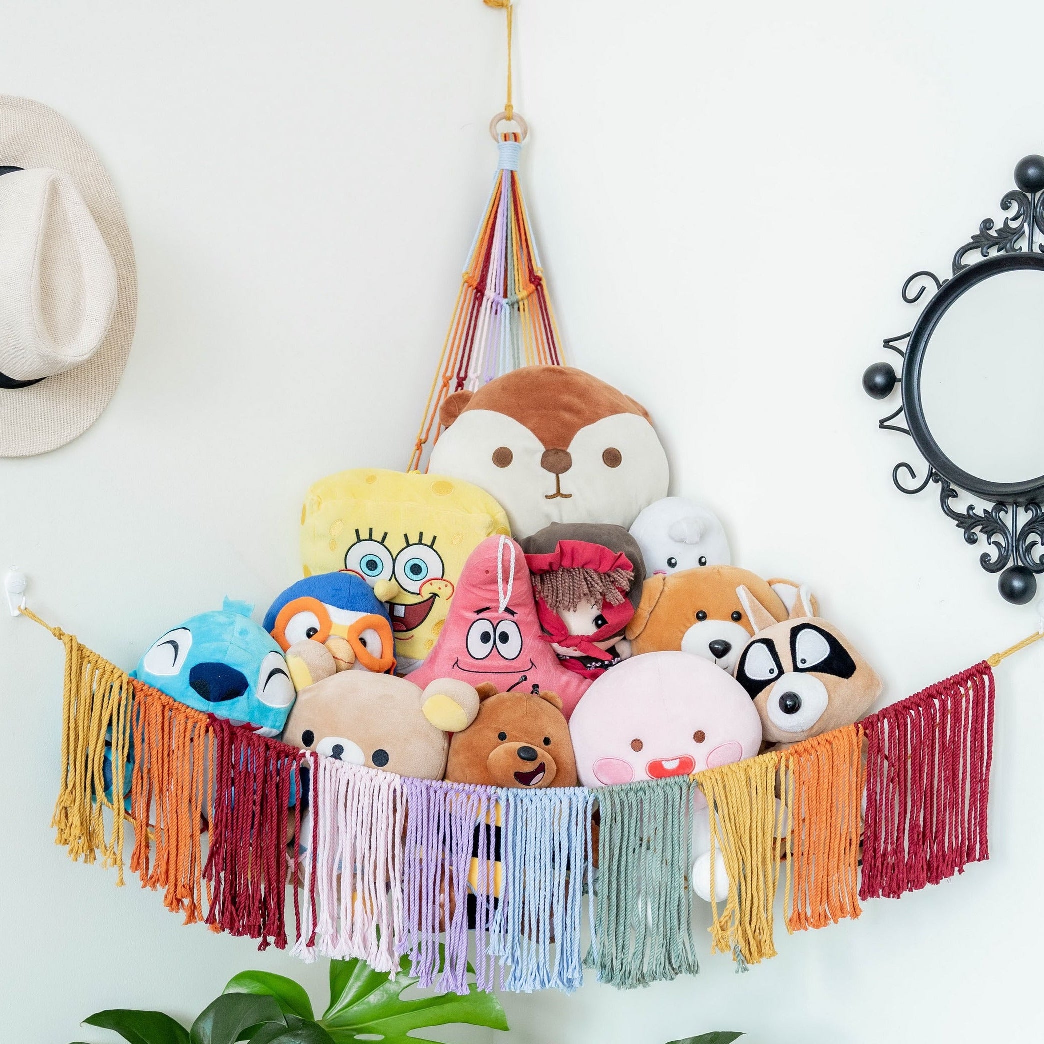 Macrame Toy Storage Hammock for toy hammock wall organizer H26