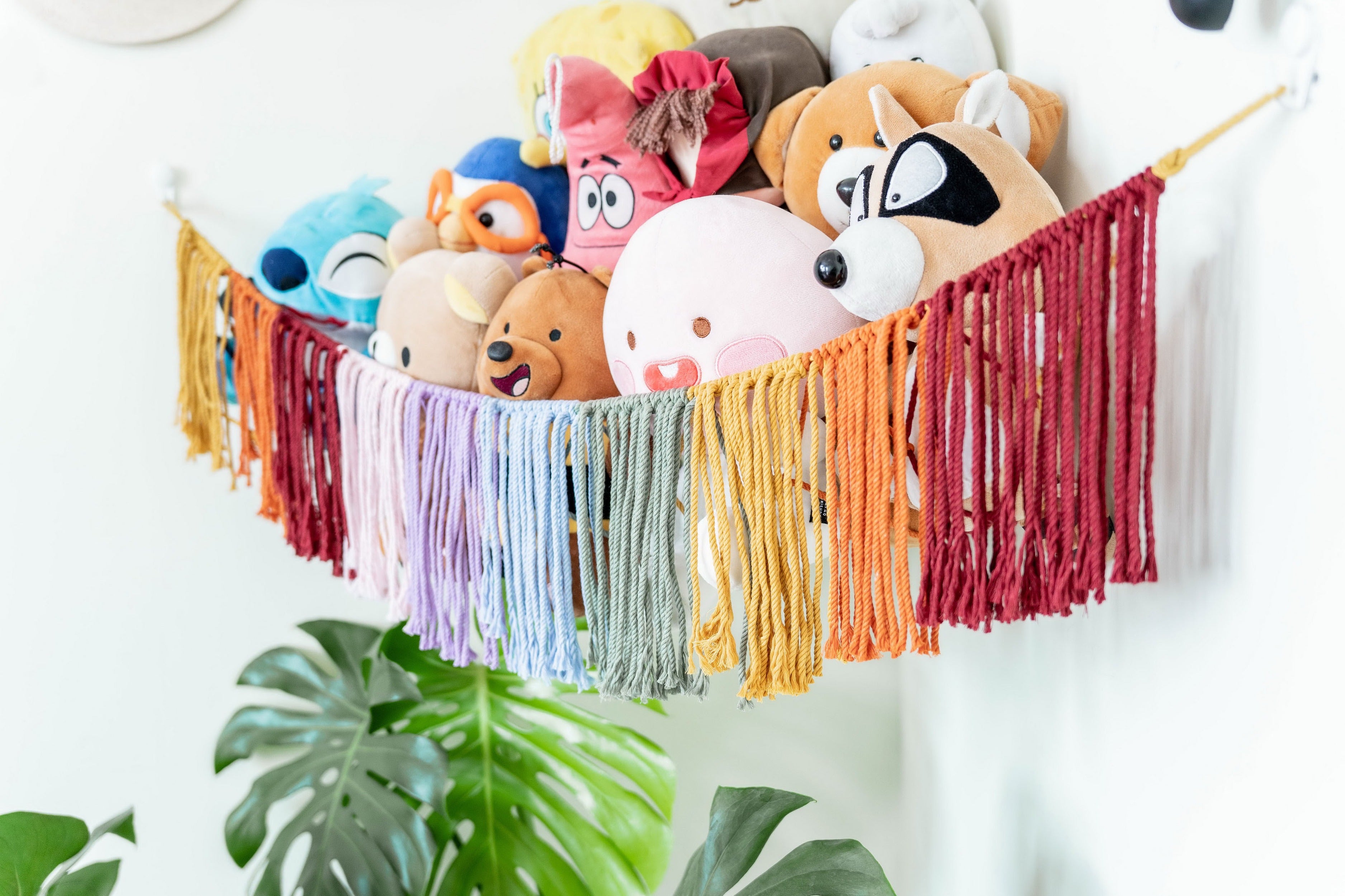 Macrame Toy Storage Hammock for toy hammock wall organizer H26