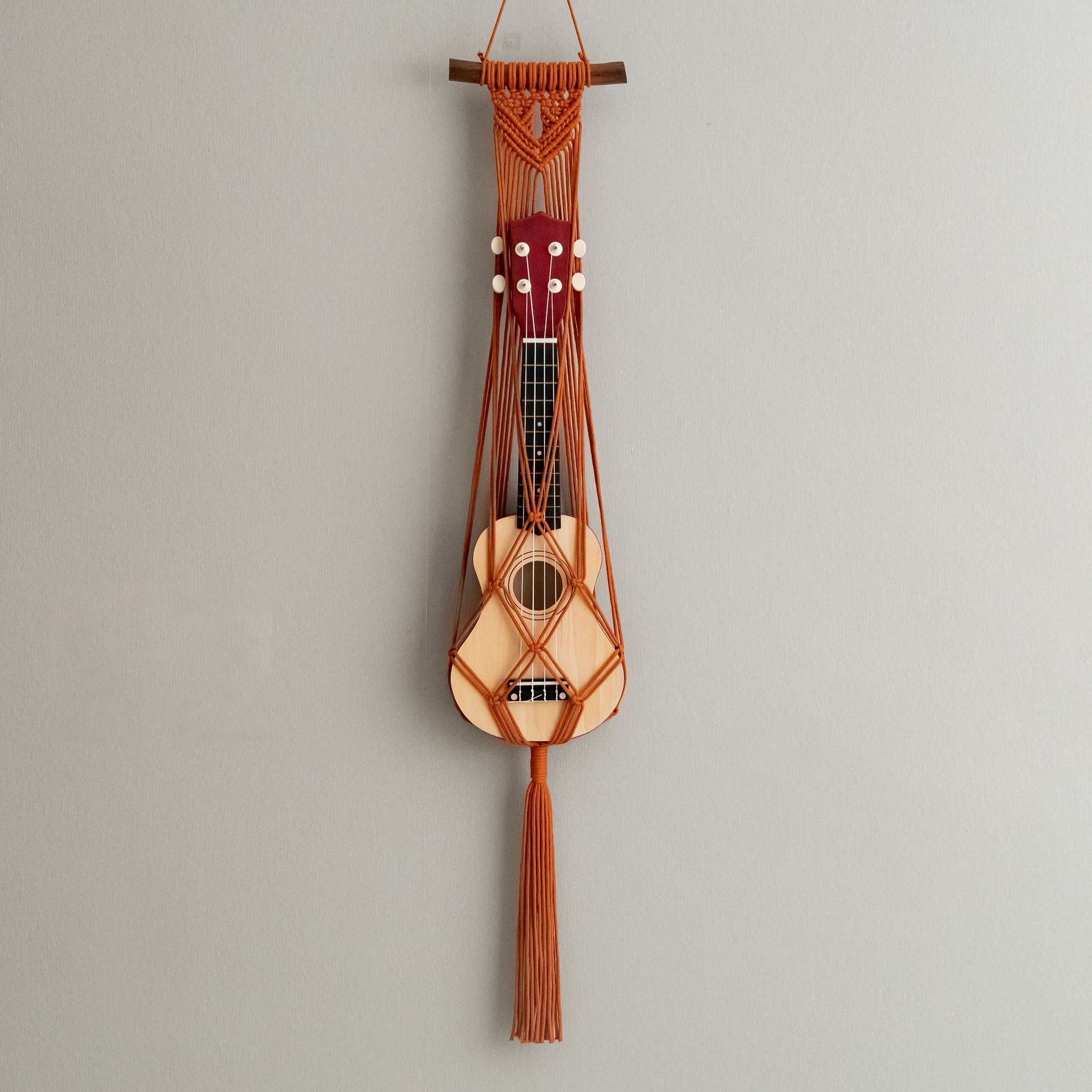 Macrame Ukulele Hanger – Ukulele Wall Mount for Boho Room Decor H77
