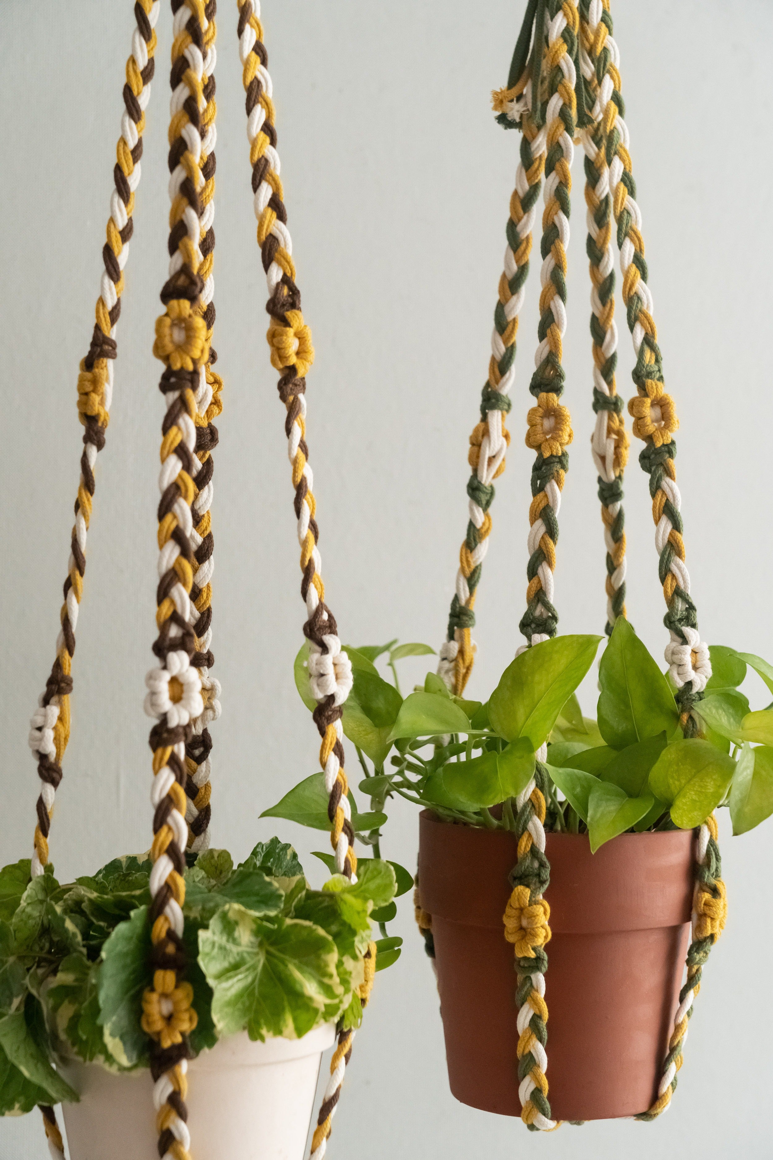 Floral Macrame Plant Hanger – Cotton Rope Indoor Hanging Flower Pot I93