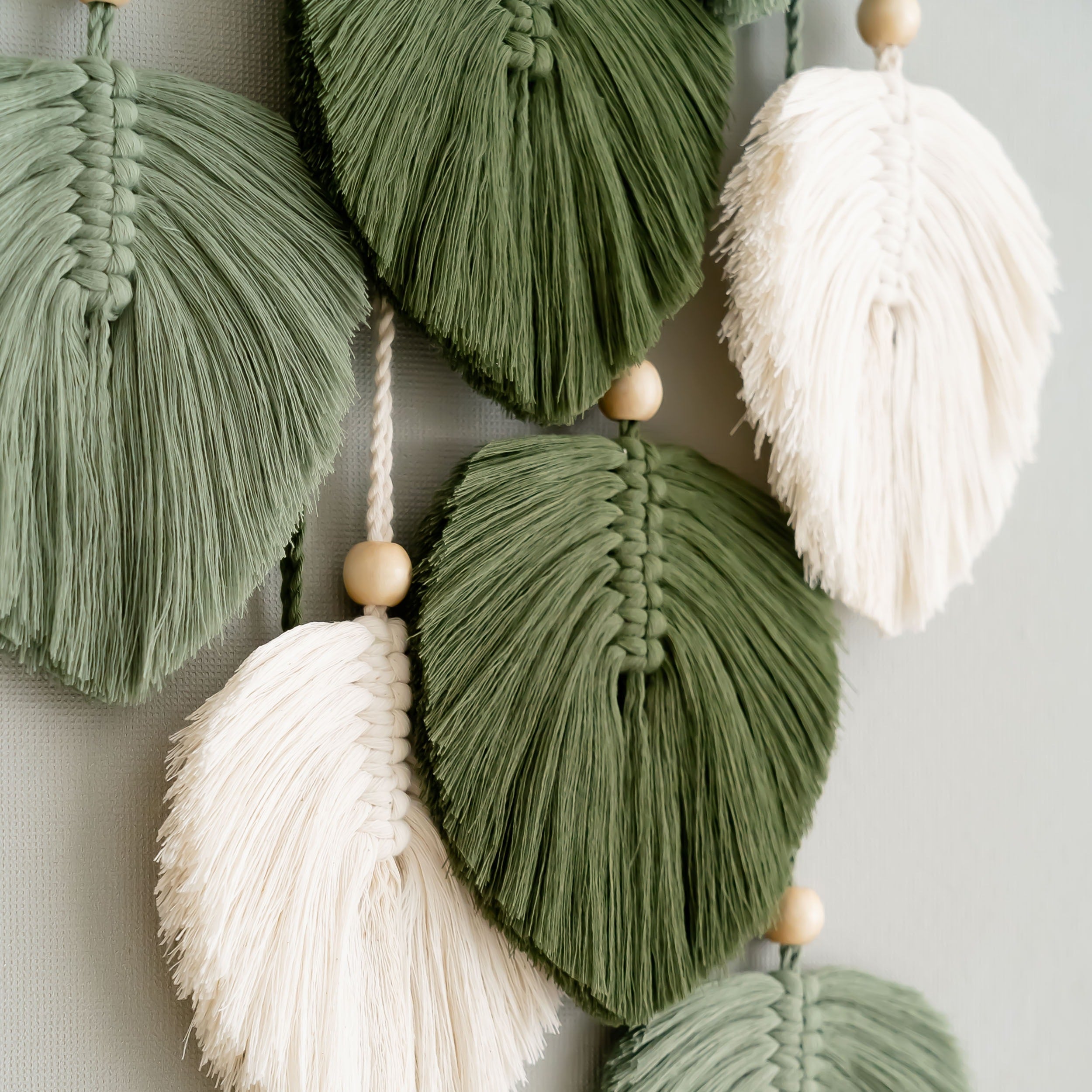 Boho Wall Decor - Cotton Macrame Leaf Wall Hanging L40