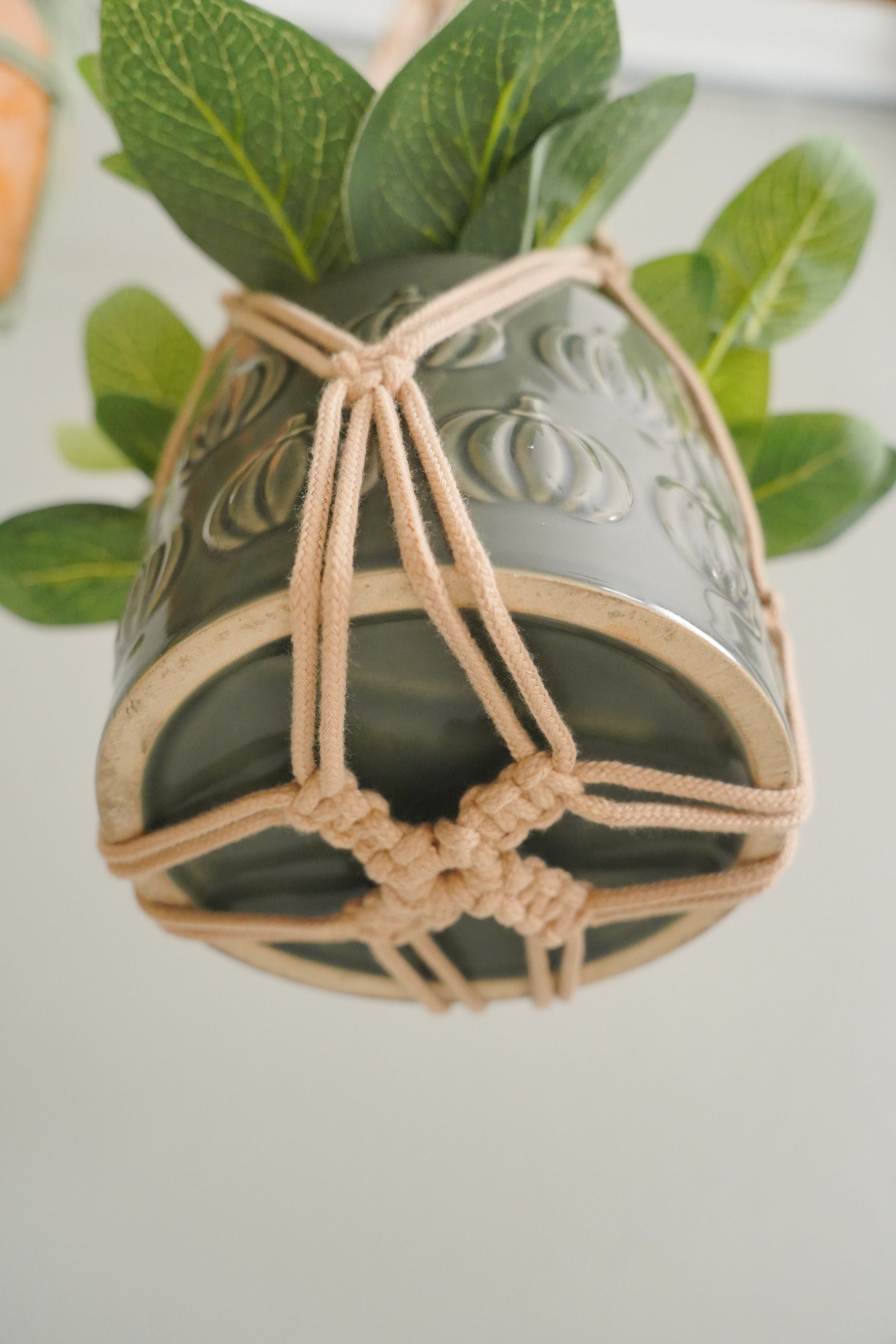 Minimalist Macrame Plant Hanger – Cotton Cord Tail H70