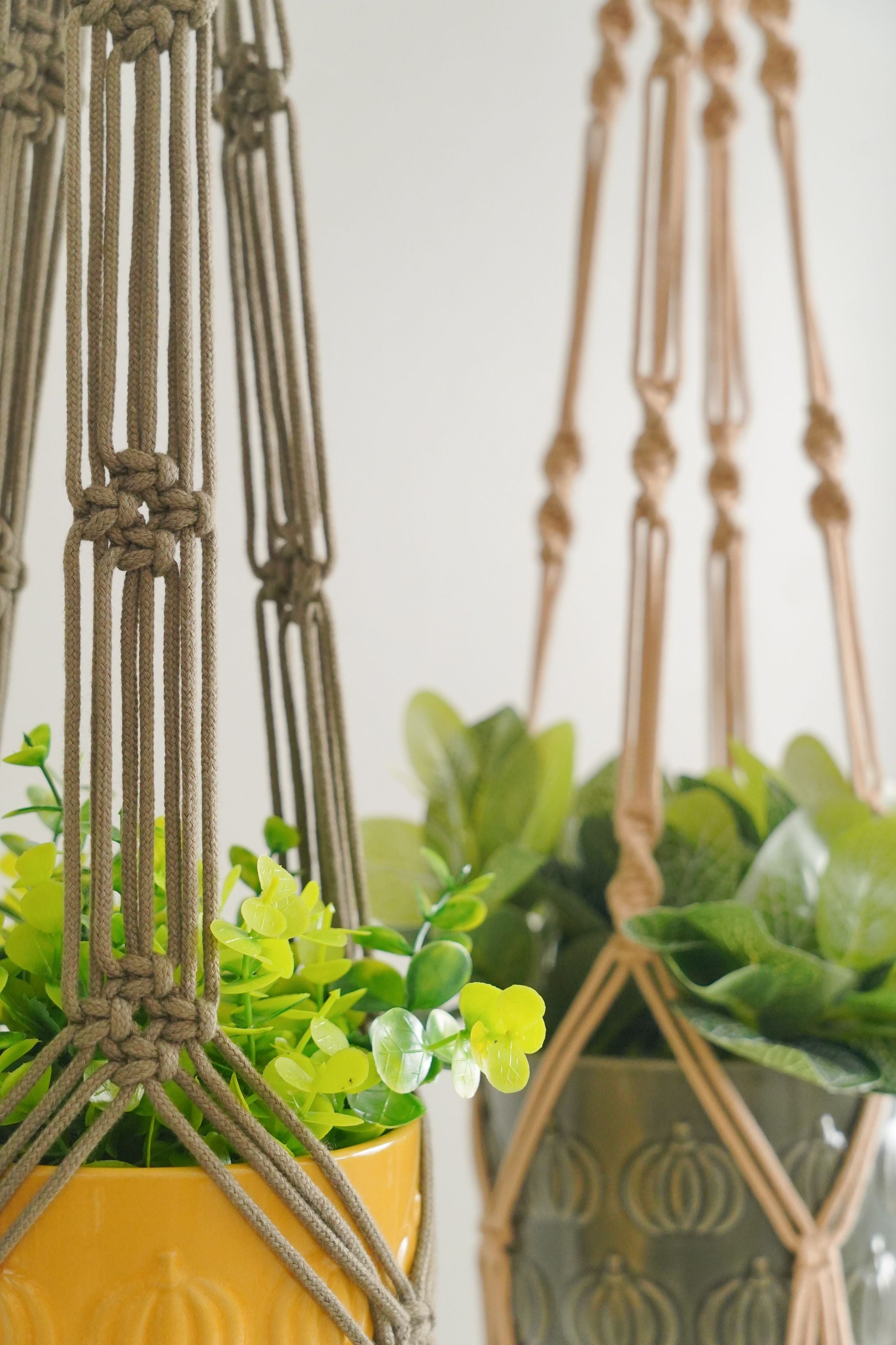 Minimalist Macrame Plant Hanger – Cotton Cord Tail H70