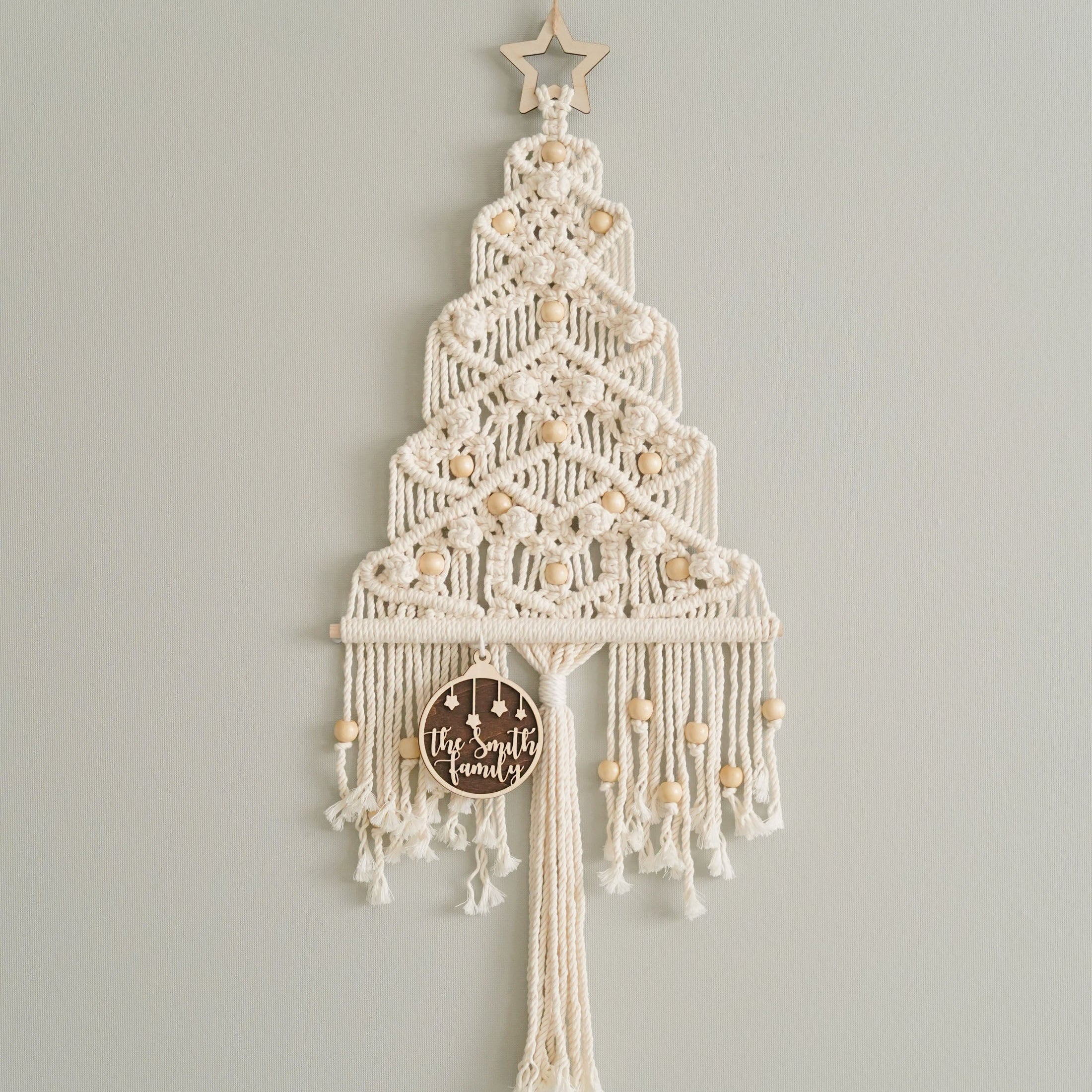 Macrame Christmas Tree Wall Hanging for Christmas Wall Decor X30