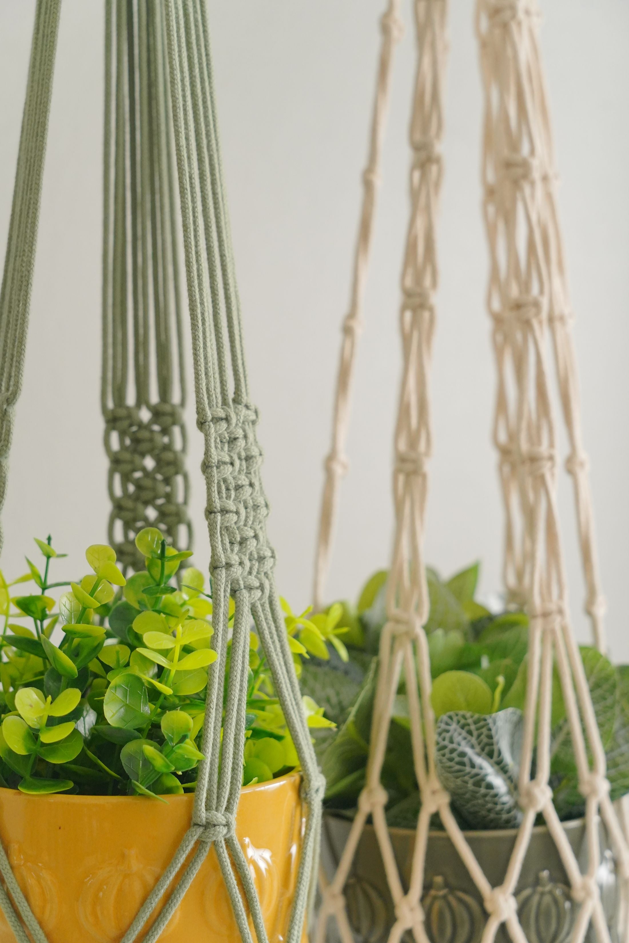 Macrame Plant Hanger – Minimalist Cotton Pot Holder I15