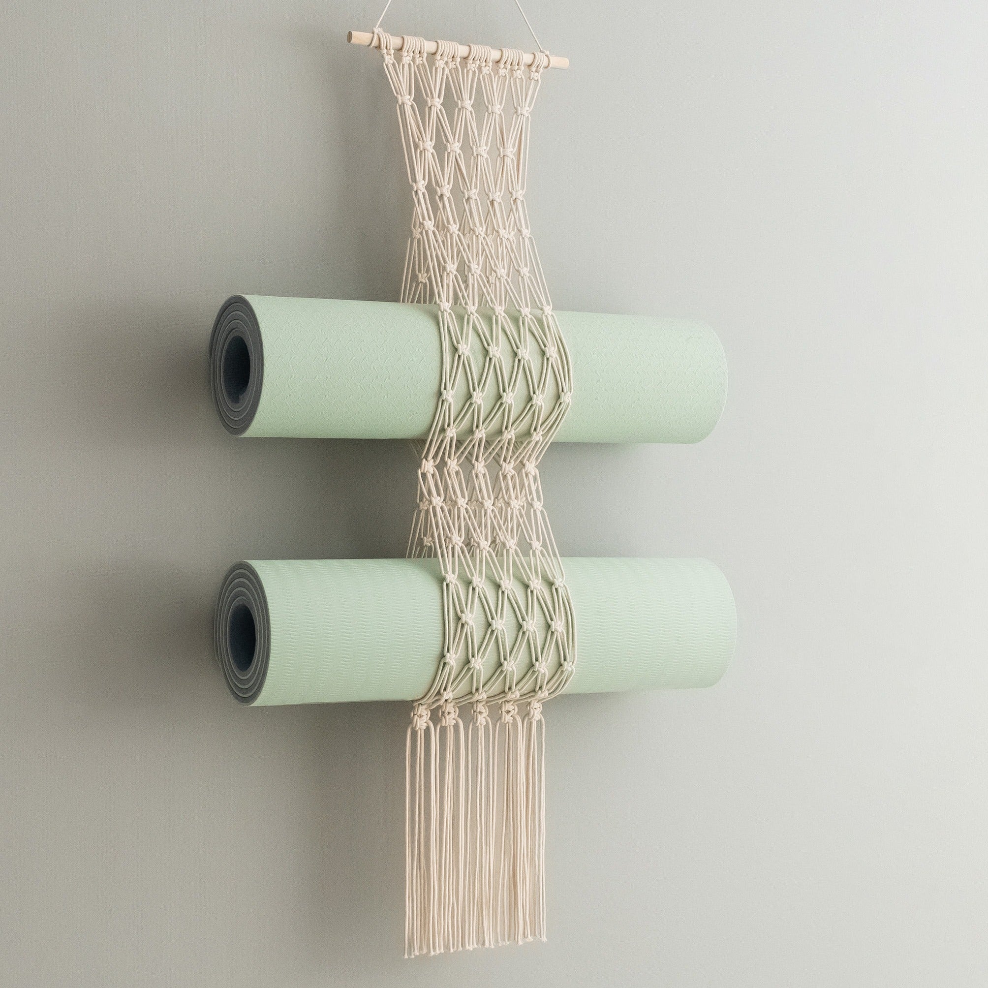Macrame Yoga Mat Holder macrame cord for Yoga Mat Wall Storage I85