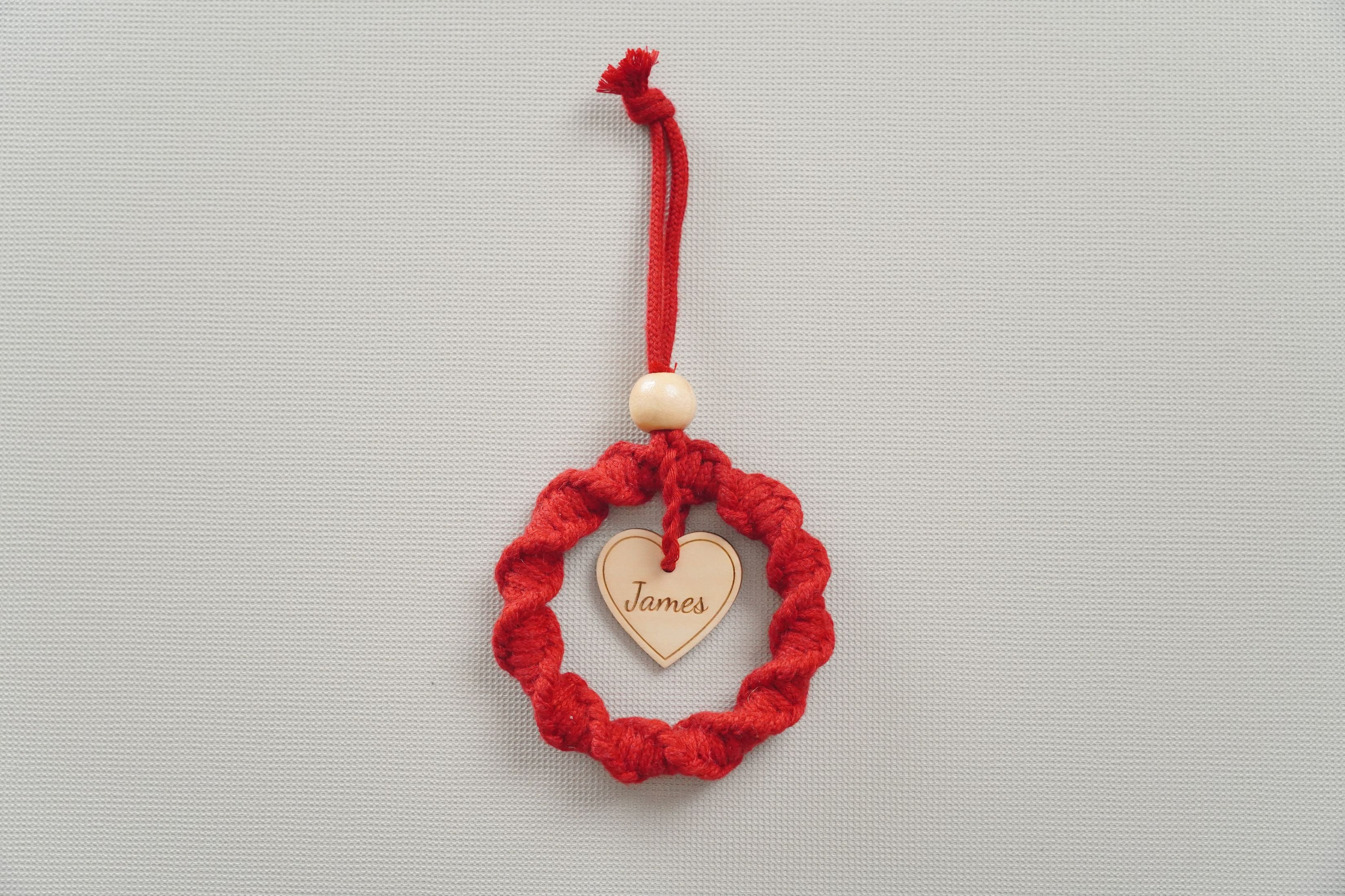 DIY Christmas Wreath Trio Kit – Personalized Macrame Ornament Set K66