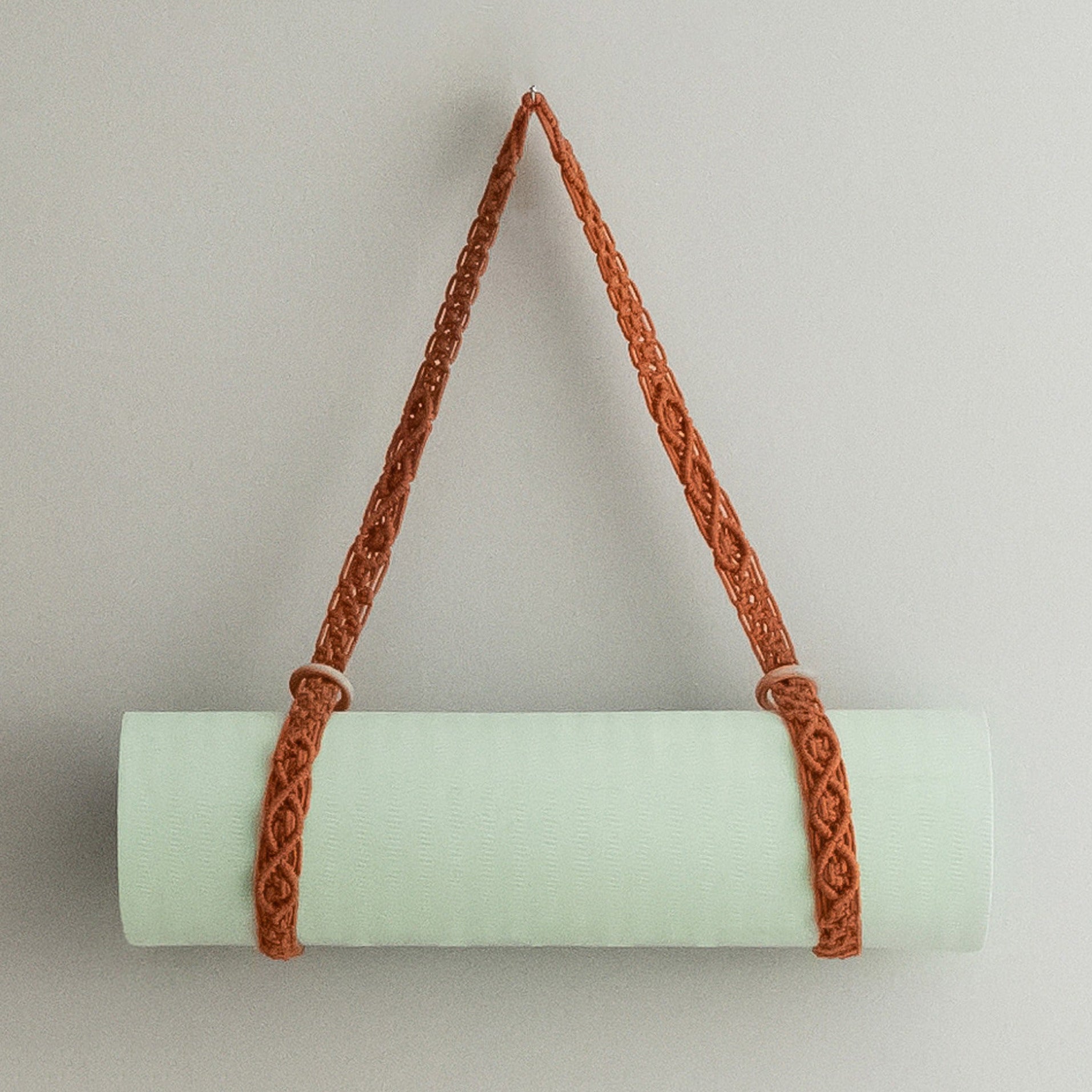Macrame Yoga Mat Strap with Wooden Ring for Yoga Mat Holder I83