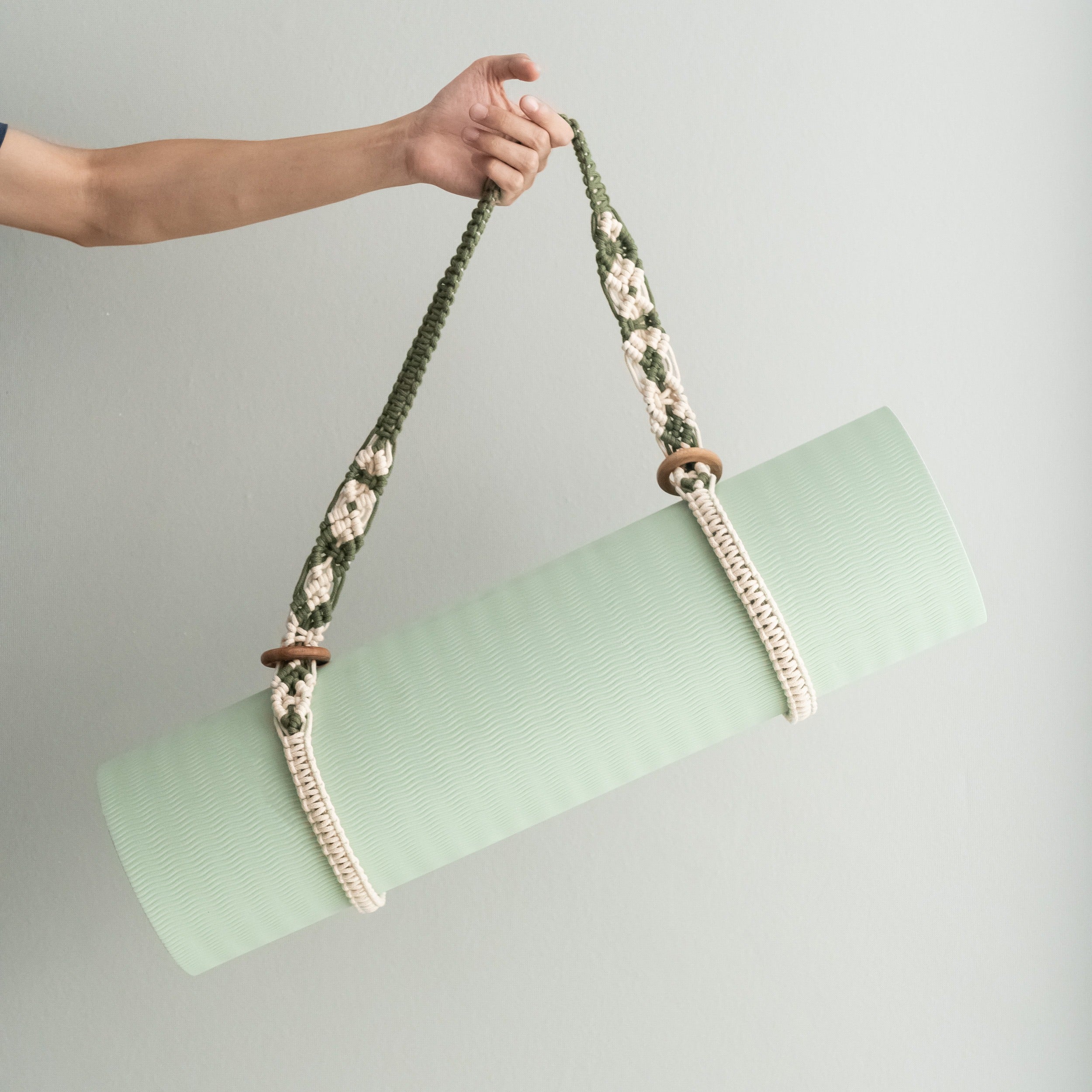 Macrame Yoga Mat Strap for Boho Home Decor and Yoga Mat Carrier I86