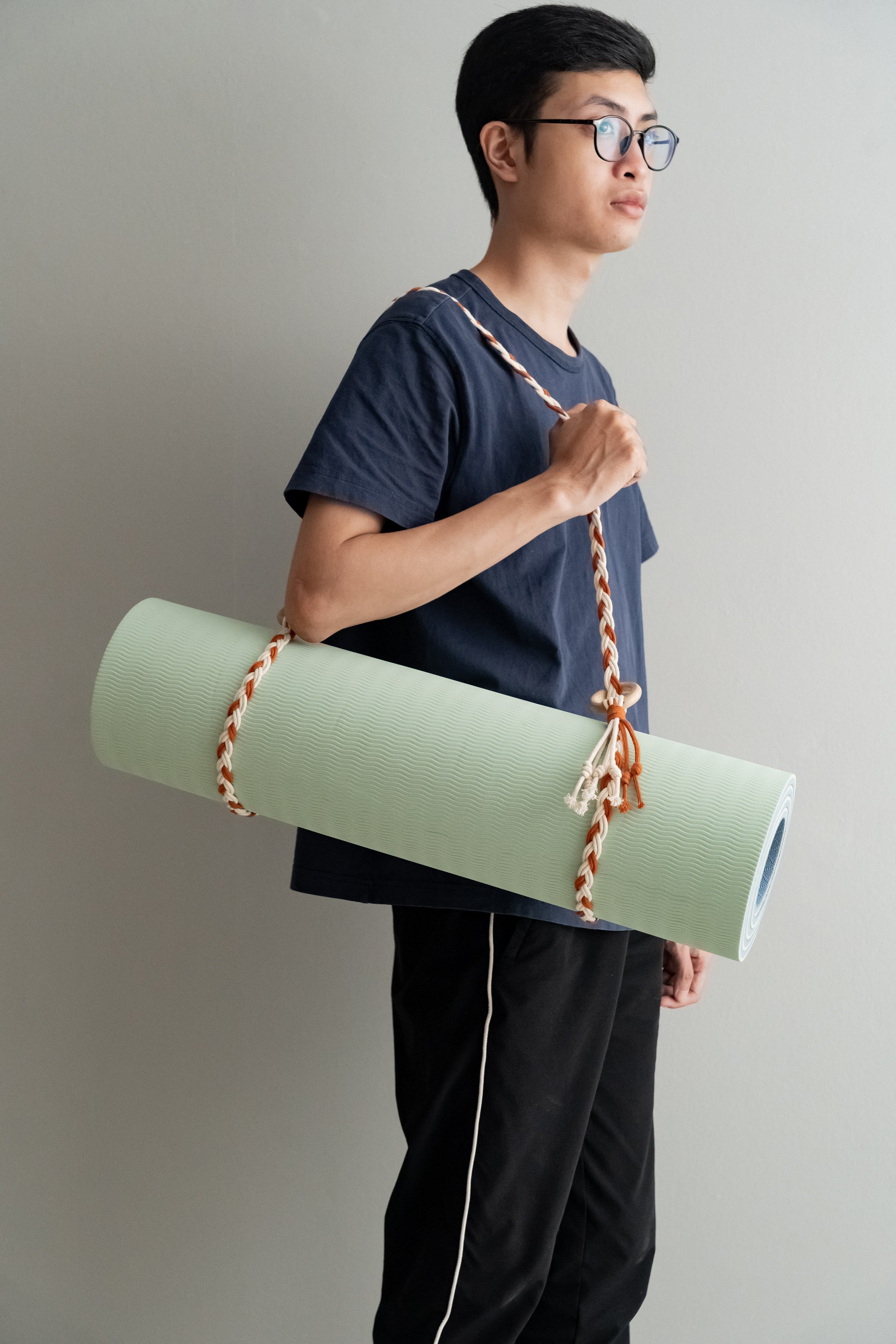 Macrame Yoga Mat Strap for Boho Home Decor and Yoga Mat Carrier I86