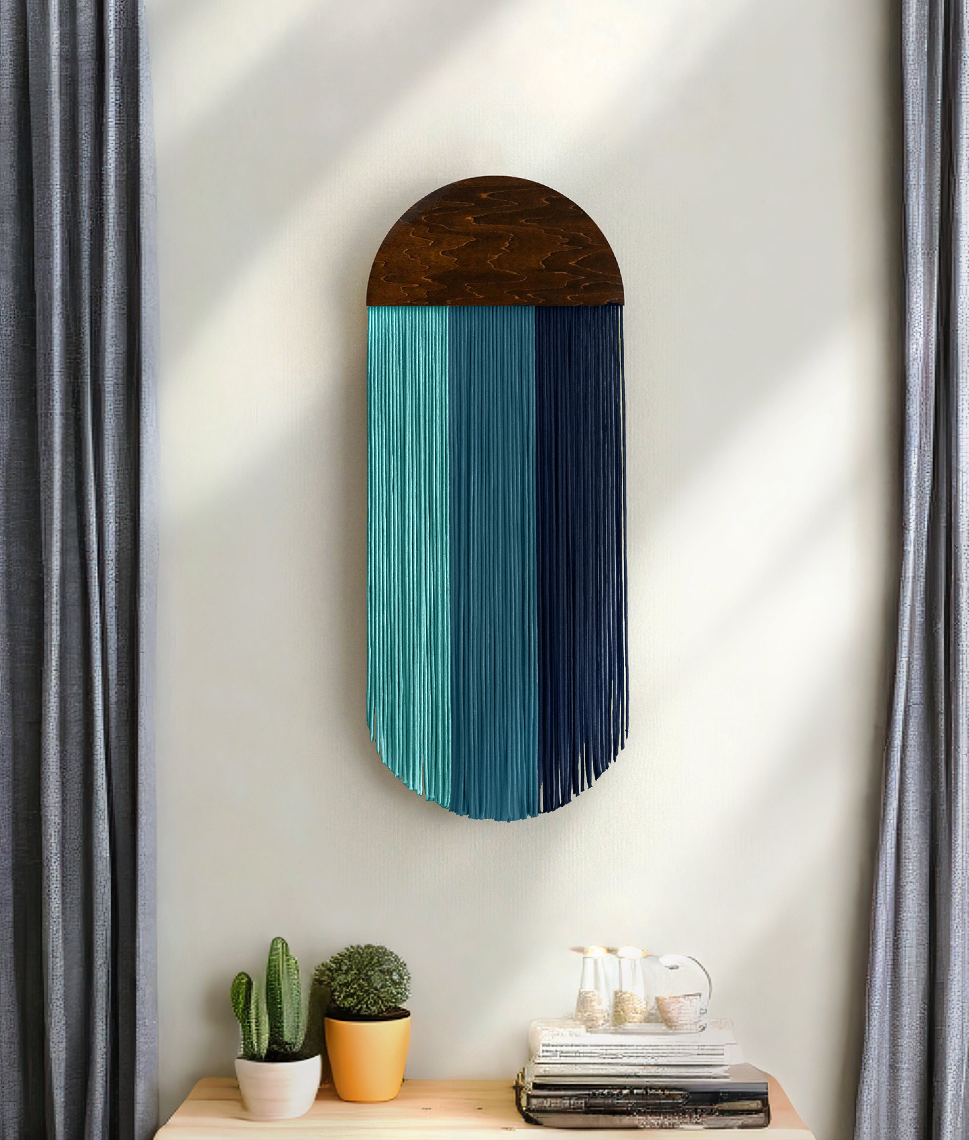 Macrame Wall Art - Octopus Wall Hanging in Minimalist Cotton Style V61