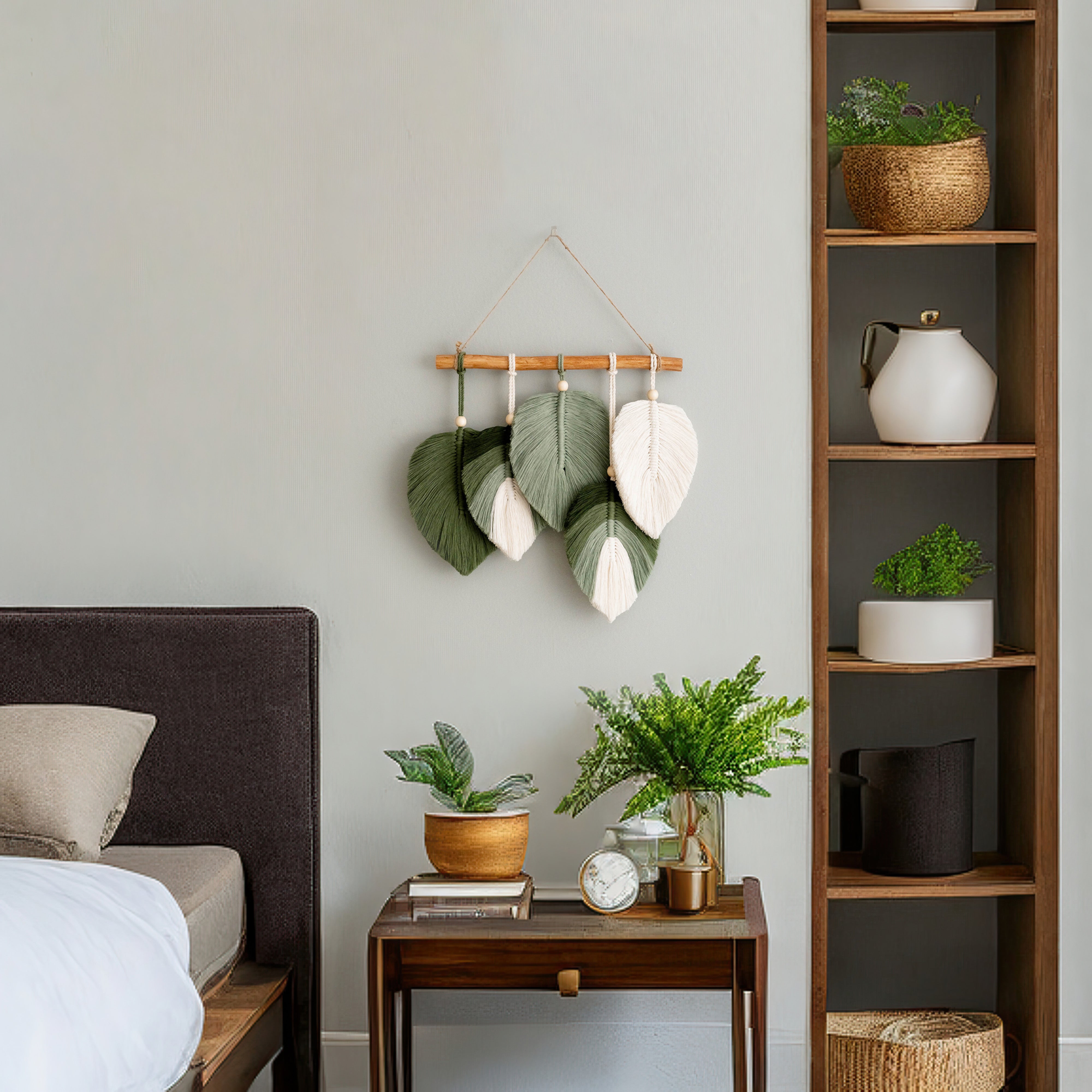 Macrame Wall Hanging - Cotton Rope Leaf Decor L43