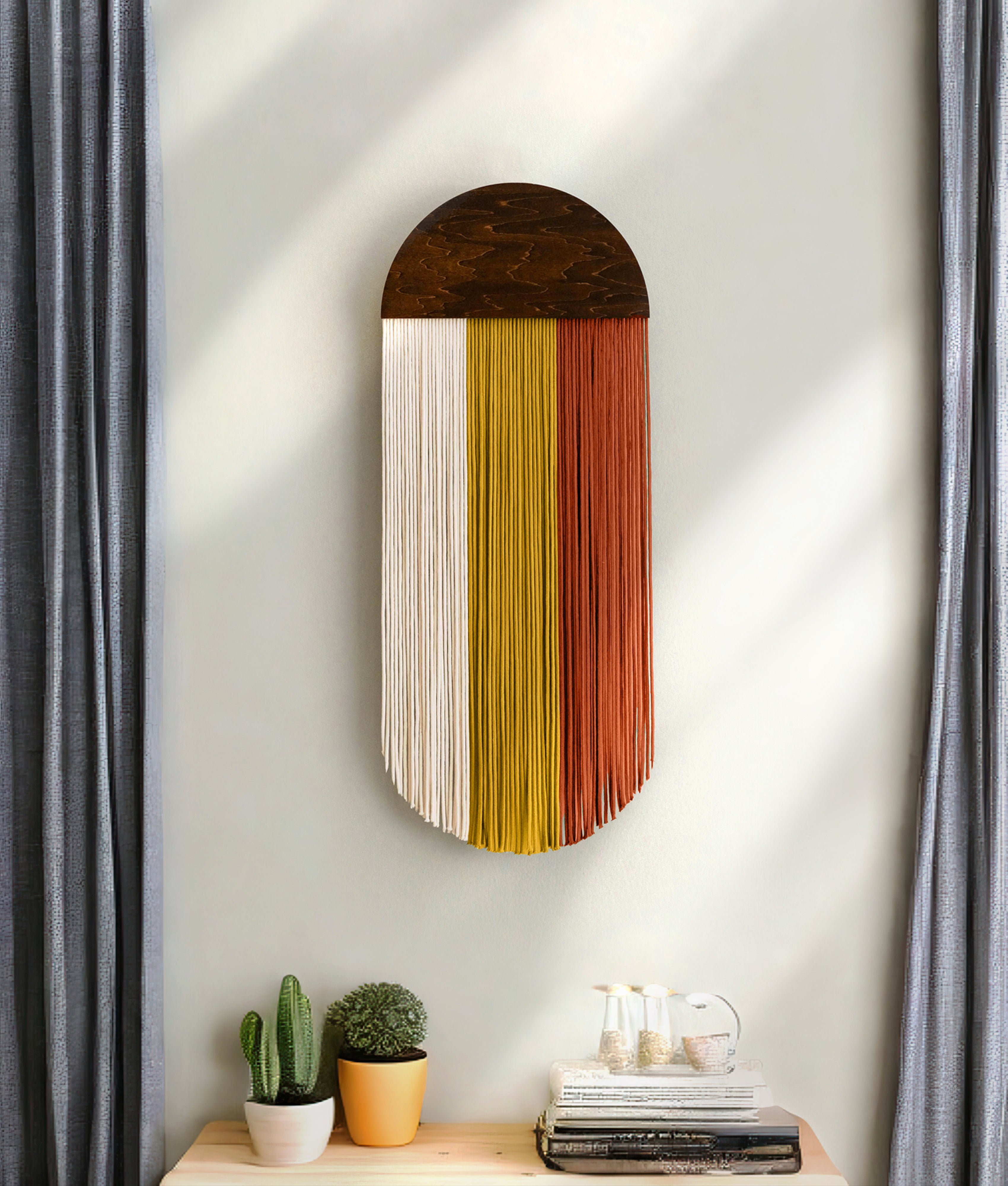 Macrame Wall Art - Octopus Wall Hanging in Minimalist Cotton Style V61