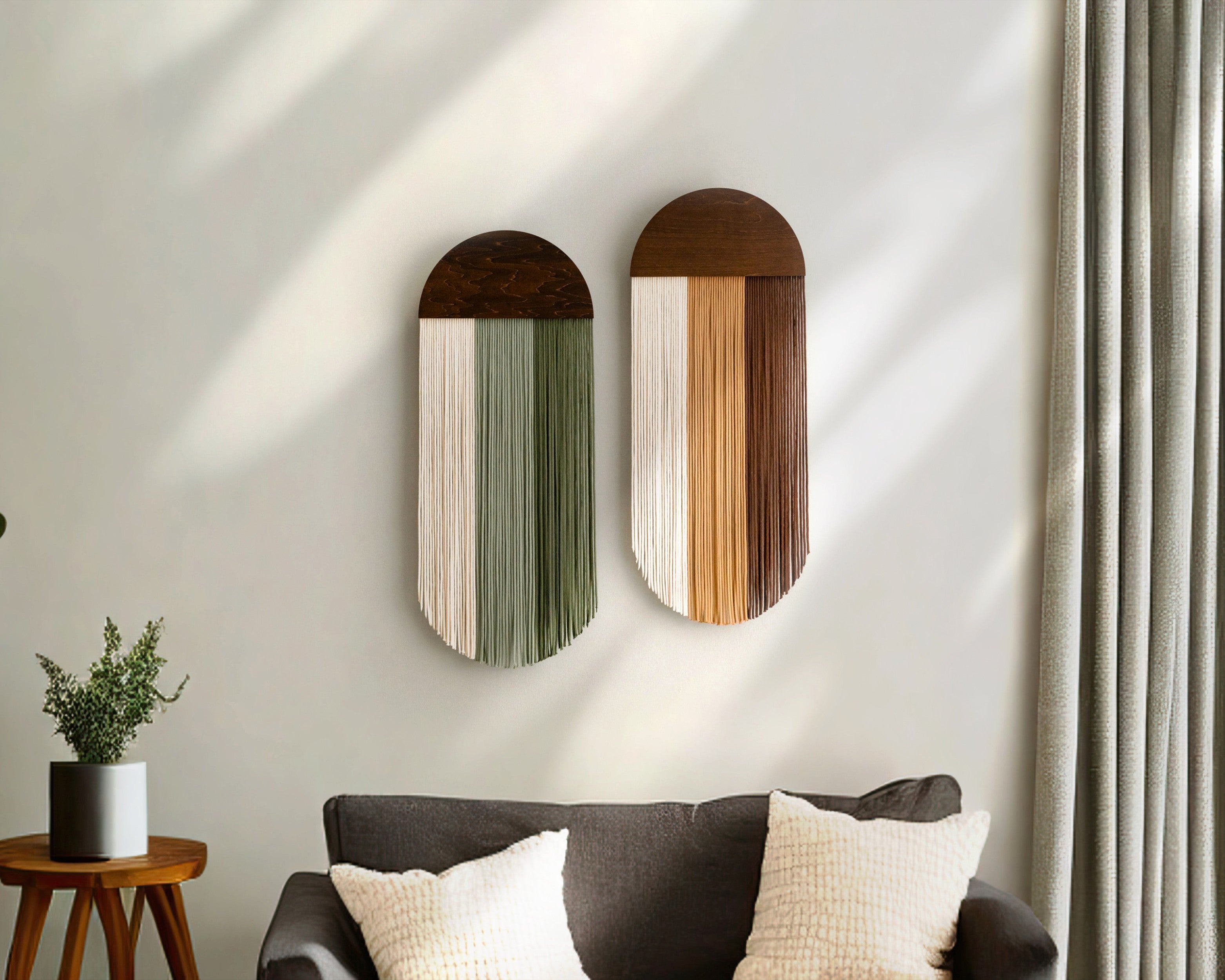 Macrame Wall Art - Octopus Wall Hanging in Minimalist Cotton Style V61