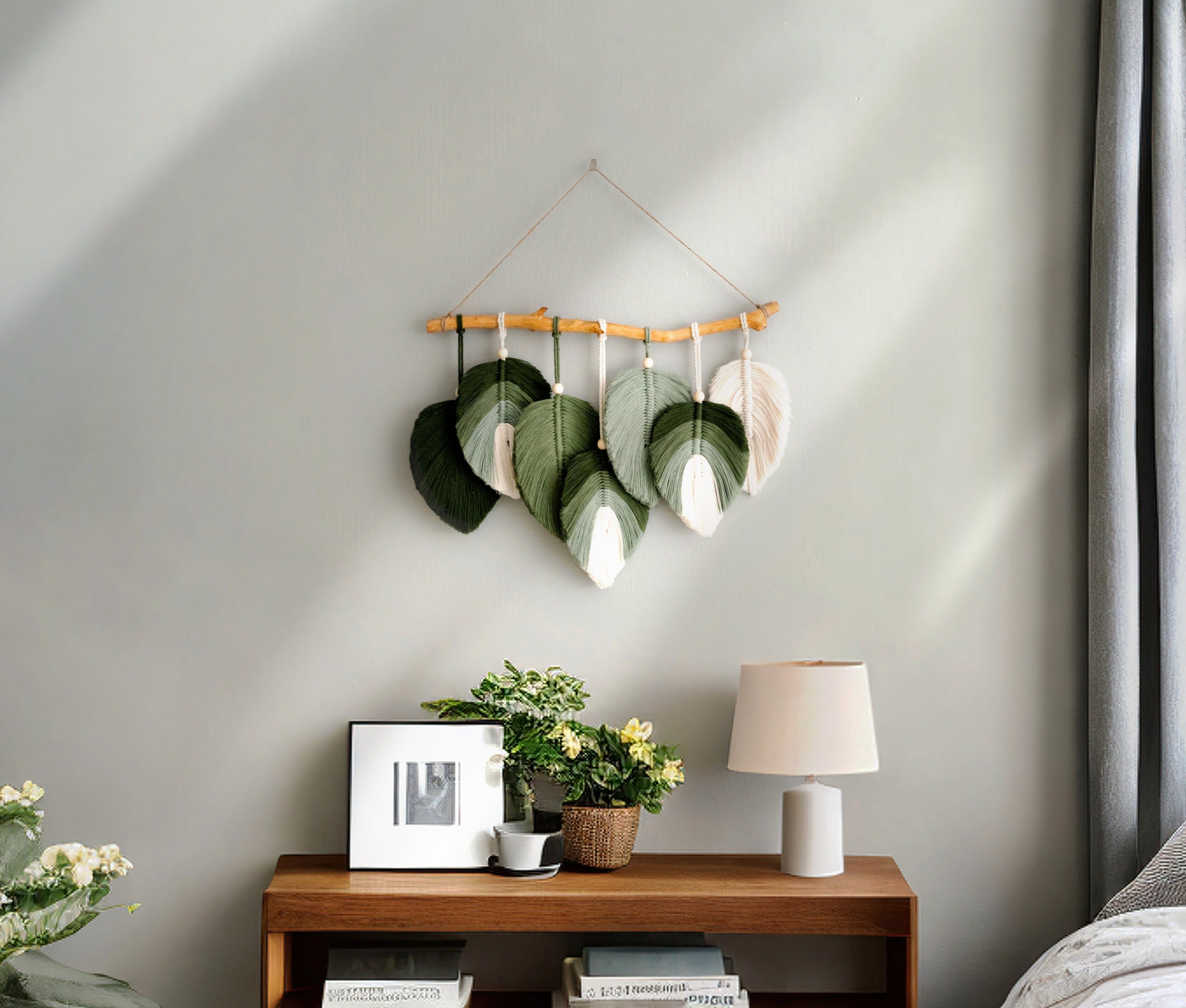 Macrame Wall Hanging - Cotton Rope Leaf Decor L43